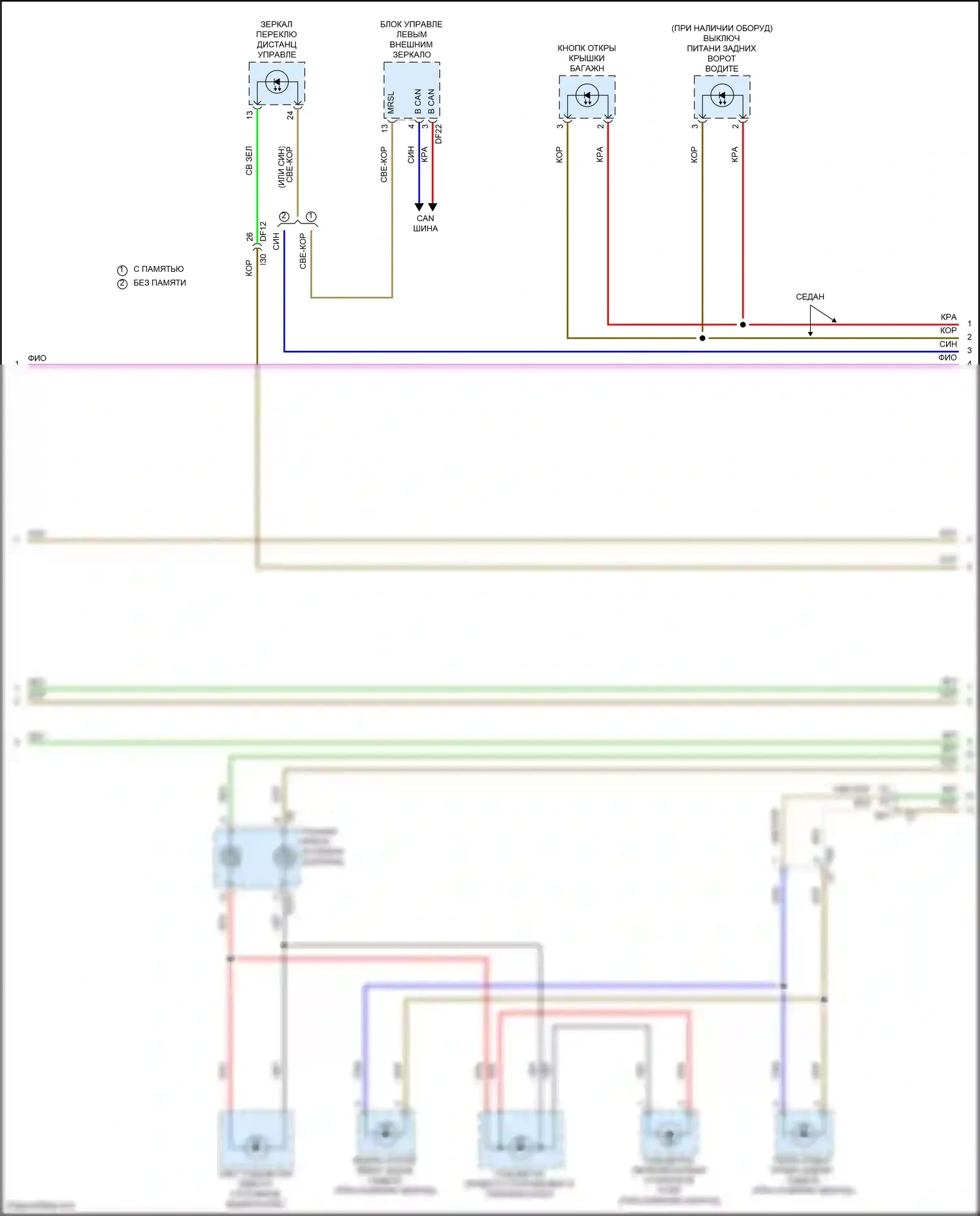 Outback Subaru BT рестайлинг (2022-2024): Электросхема подсветки приборной панели (2 из 3) 