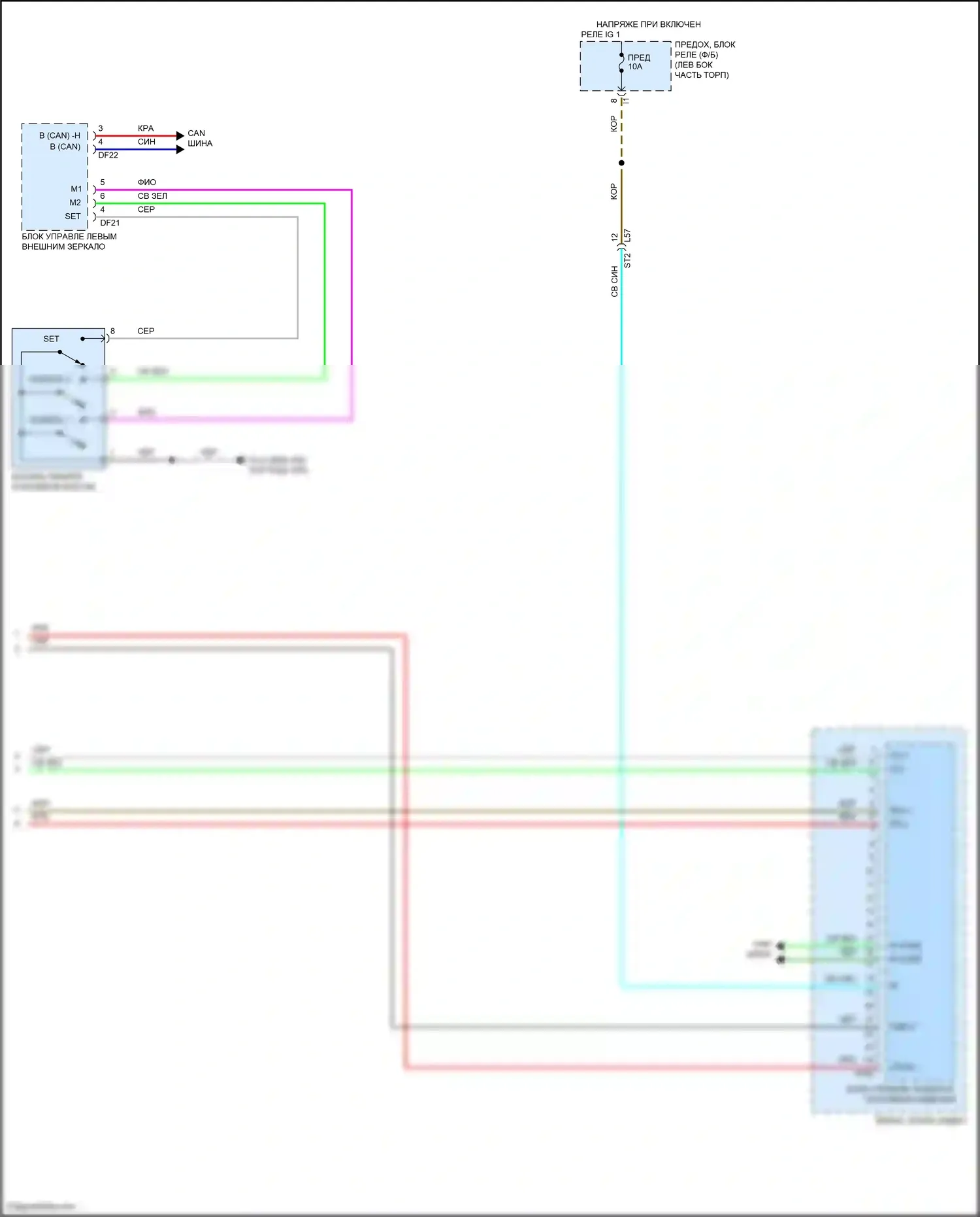 Outback Subaru BT рестайлинг (2022-2024): Электросхема сиденья памяти (2 из 2) 