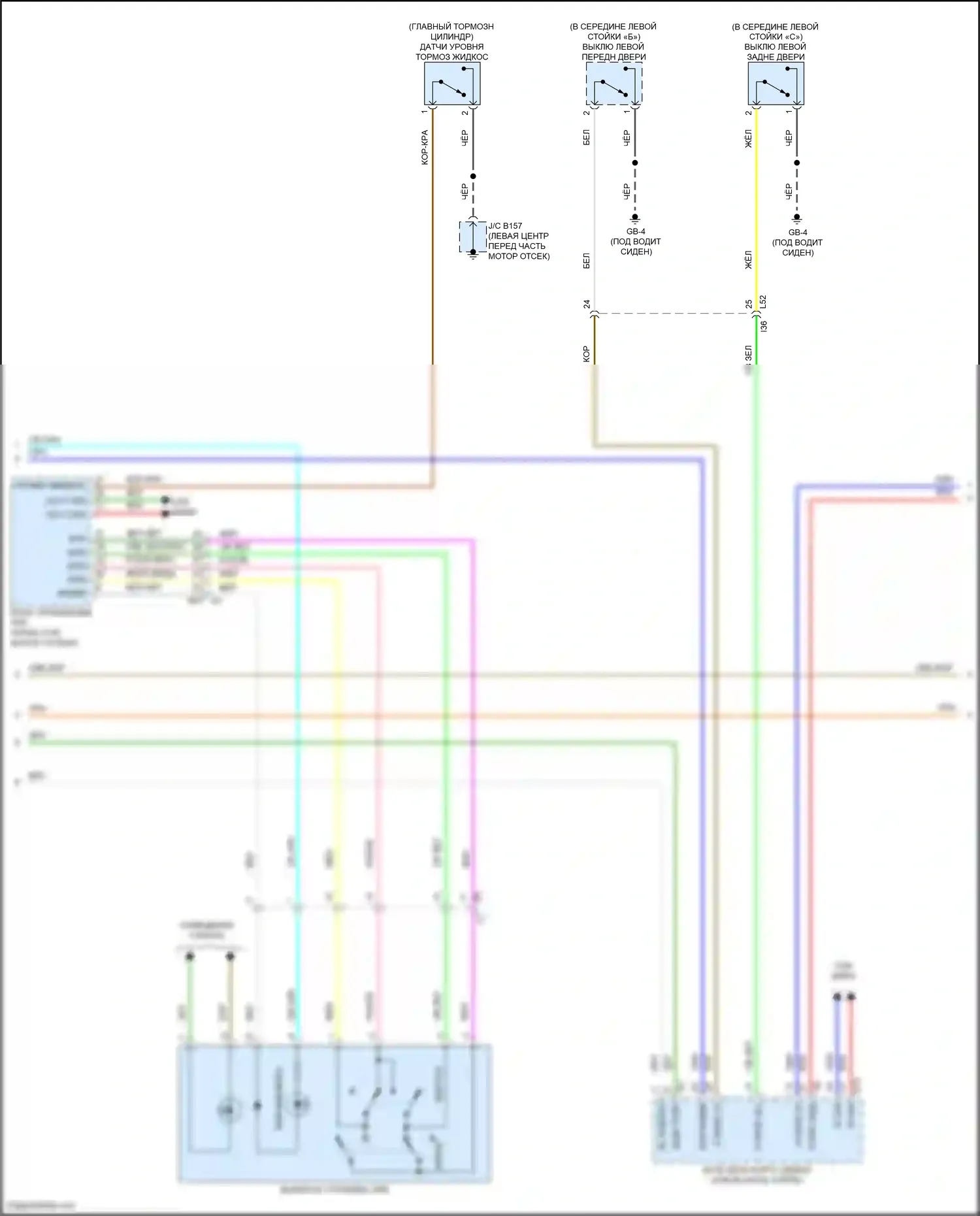 Outback Subaru BT рестайлинг (2022-2024): Электросхема приборной панели (2 из 3) 