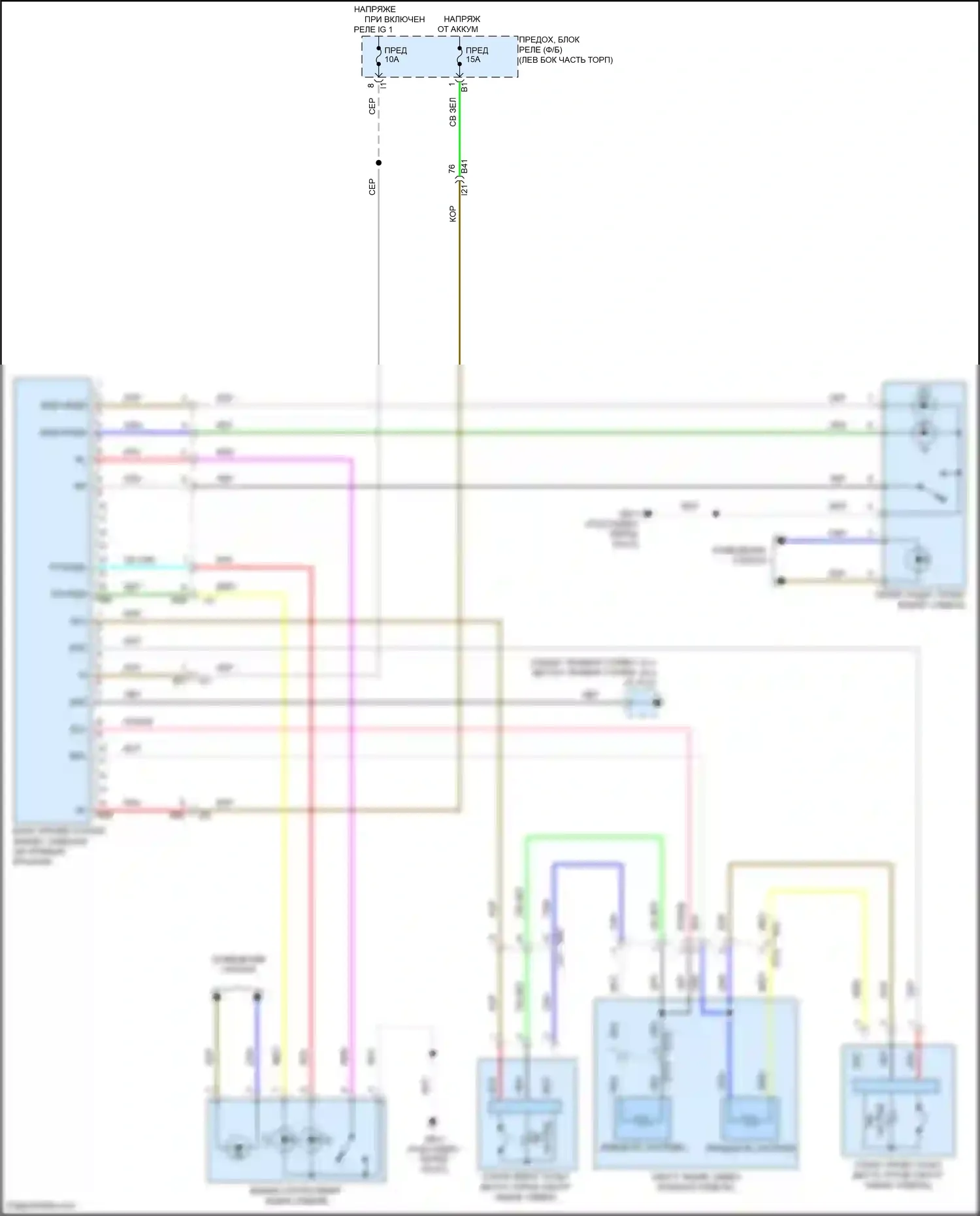 Outback Subaru BT рестайлинг (2022-2024): Электросхема задних обогреваемых сидений 