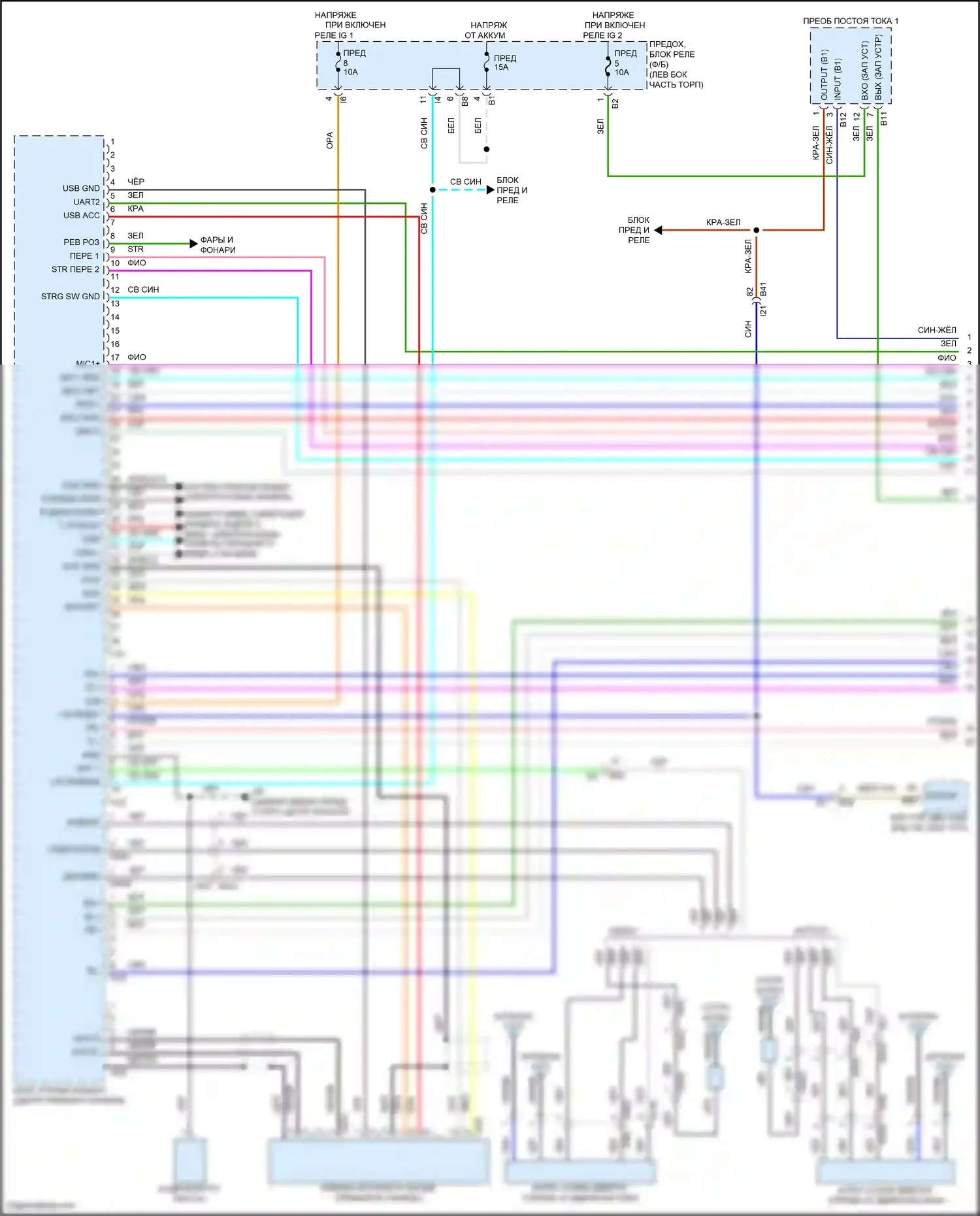 Outback Subaru BT рестайлинг (2022-2024): Электросхема навигации, без аудио усилителя и телематики (1 из 3) 