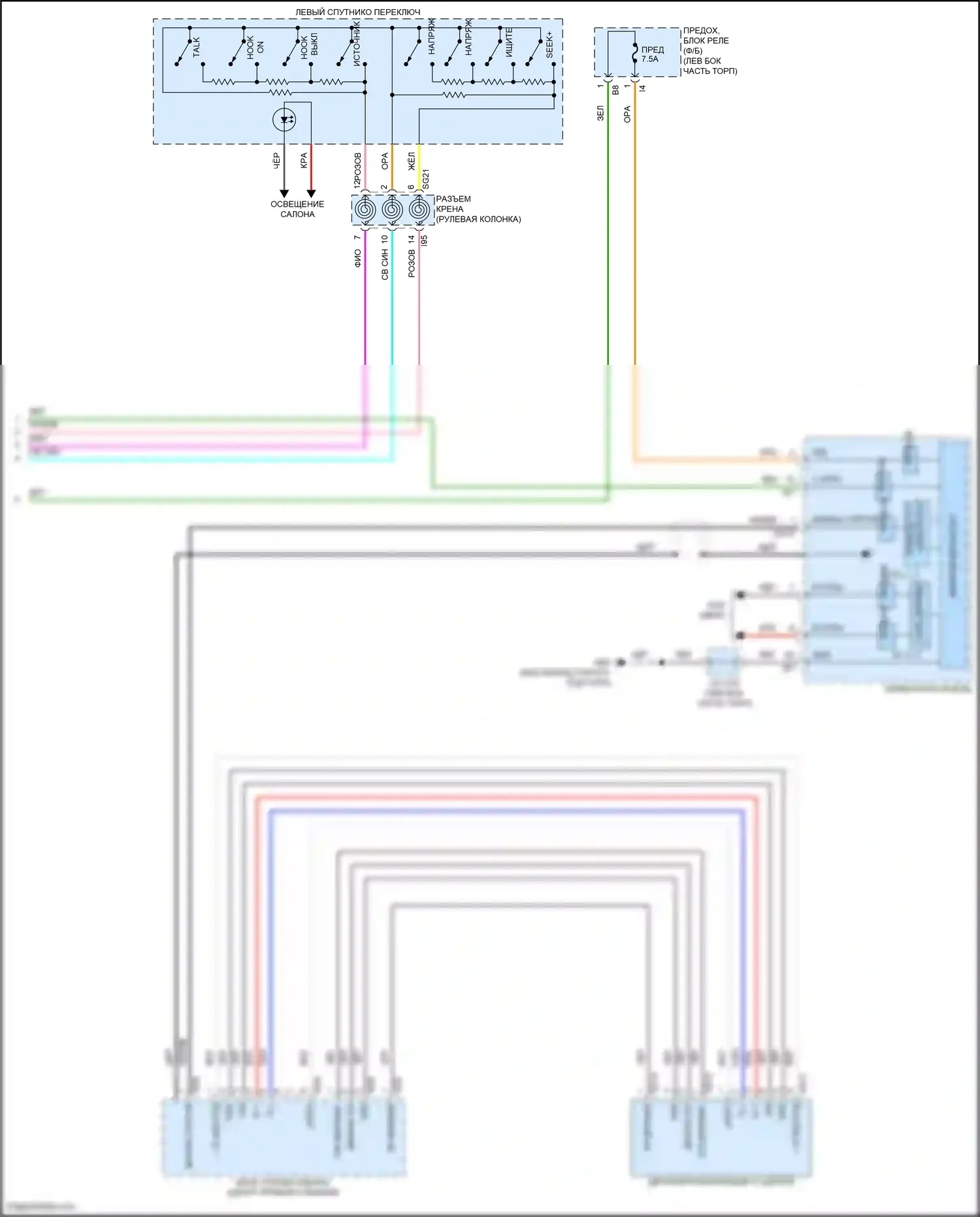 Outback Subaru BT рестайлинг (2022-2024): Электросхема навигации, без аудиоусилителя и телематики (3 из 3) 