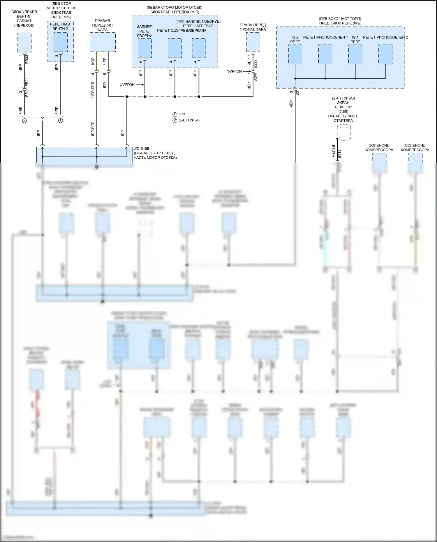 Outback Subaru BT рестайлинг (2022-2024): Электросхема разводки массы (1 из 6) 
