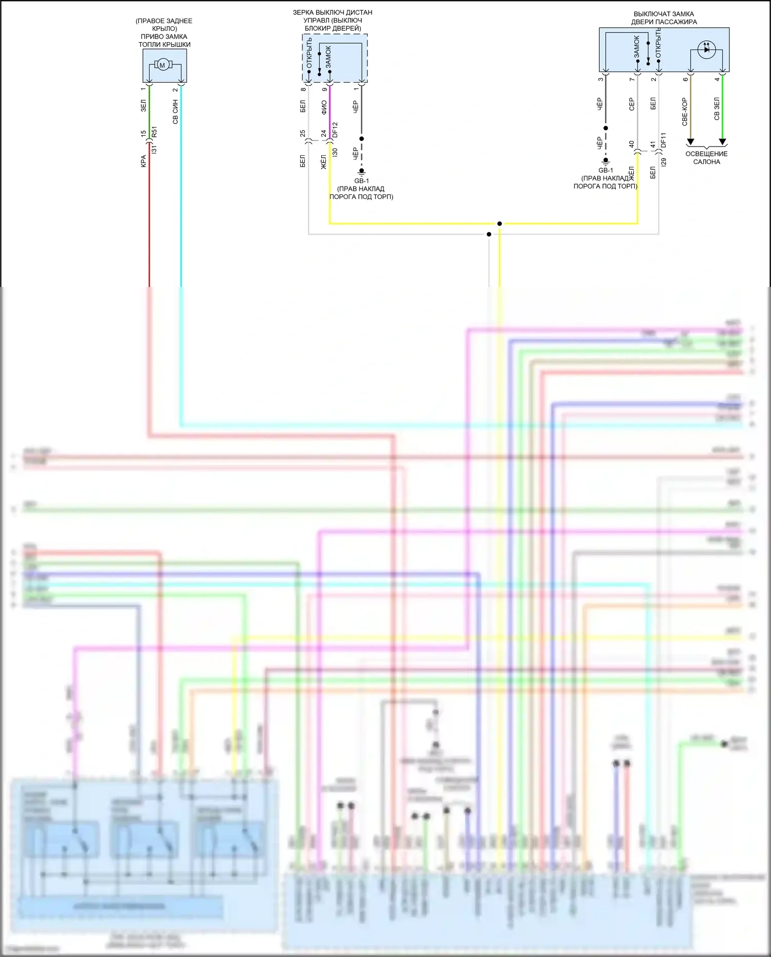 Outback Subaru BT рестайлинг (2022-2024): Электросхема центрального замка, без системы бесключевого доступа (2 из 5) 