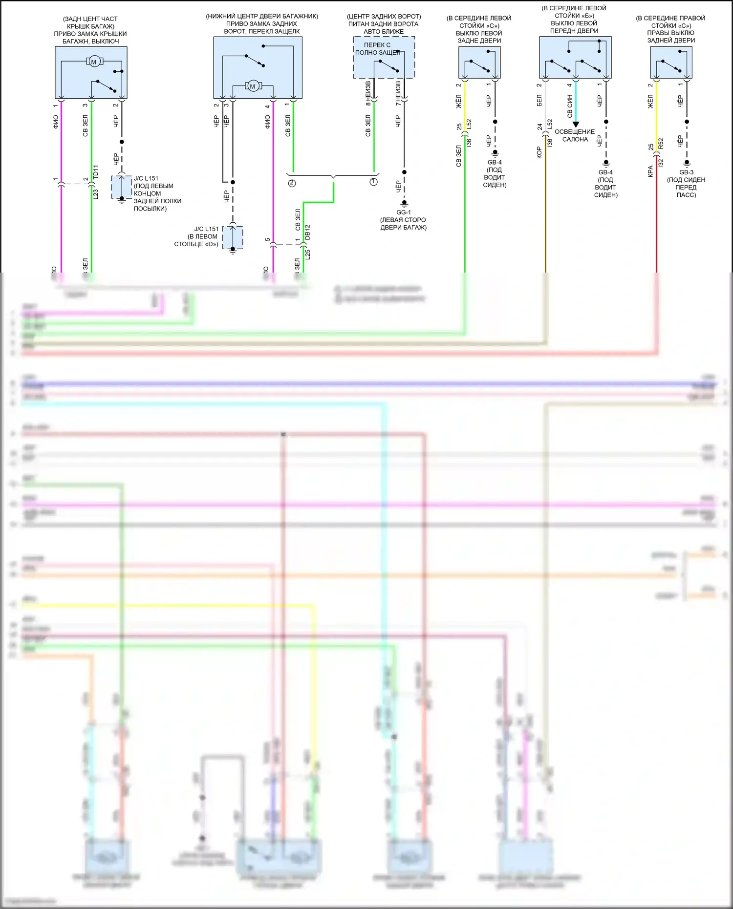 Outback Subaru BT рестайлинг (2022-2024): Электросхема центрального замка, без системы бесключевого доступа (3 из 5) 