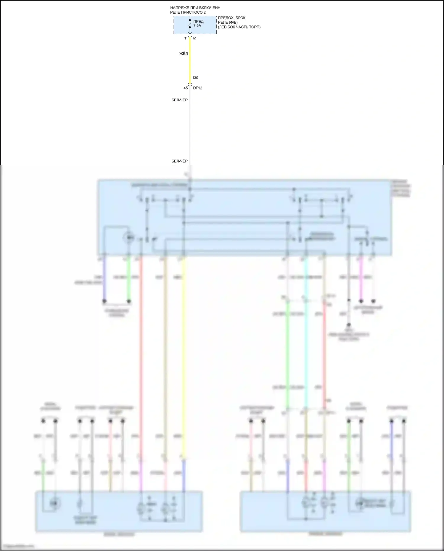 Outback Subaru BT рестайлинг (2022-2024): Электросхема силового зеркала 