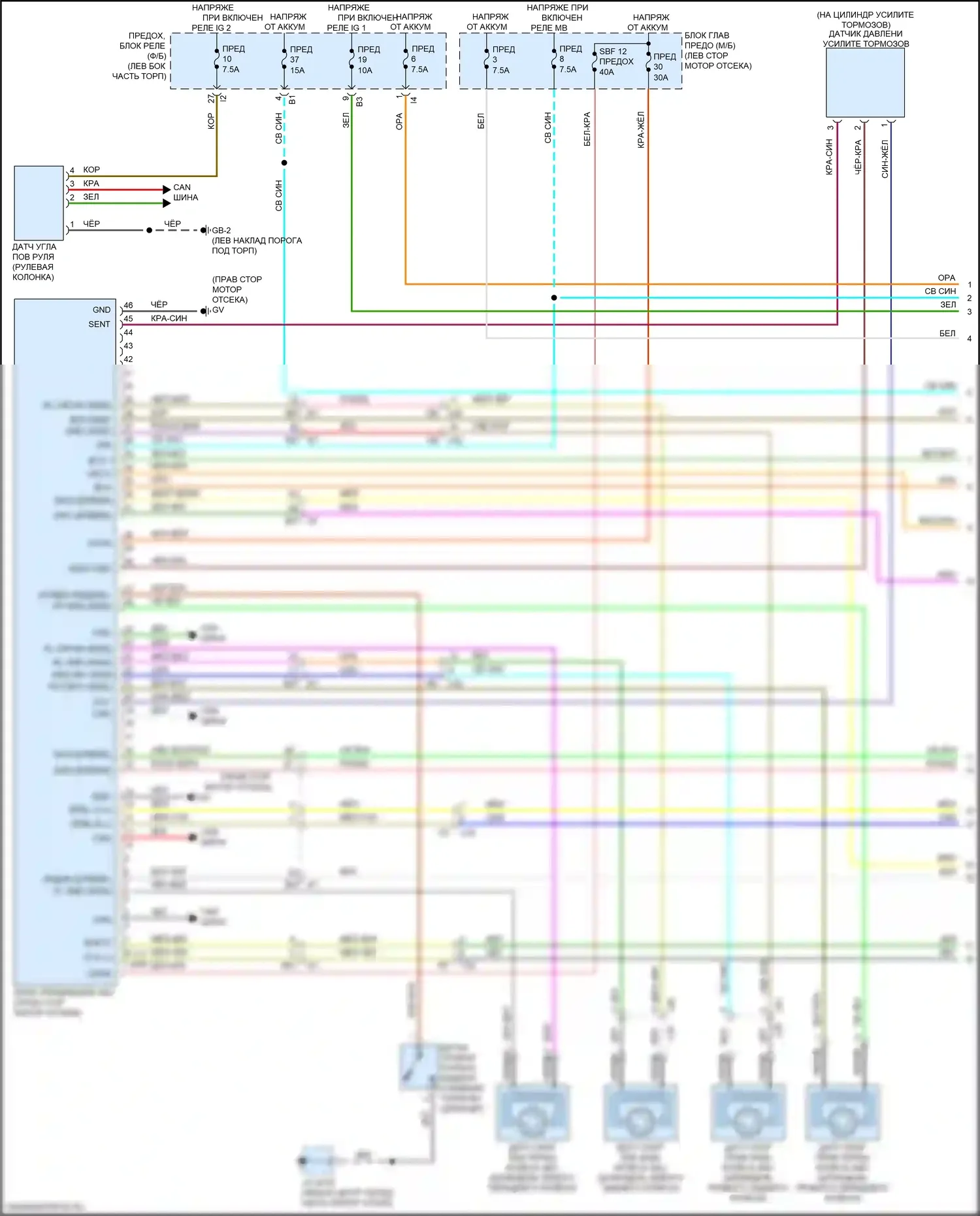 Outback Subaru BT (2019-2024): Антиблокировочная система abs электросхема (1 из 2) 