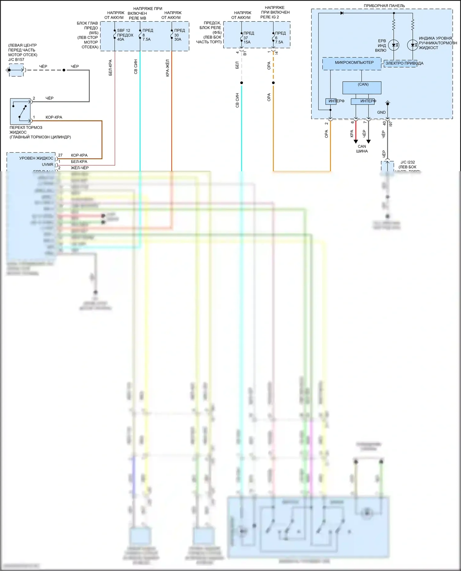 Outback Subaru BT (2019-2024): Электросхема растормаживания стояночного тормоза 
