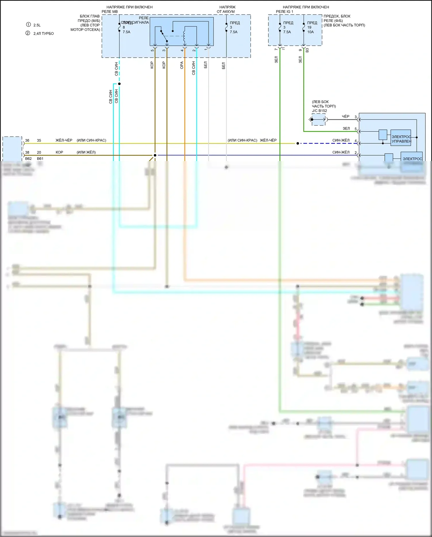 Outback Subaru BT (2019-2024): Электросхема фар и фонарей (4 из 4) 