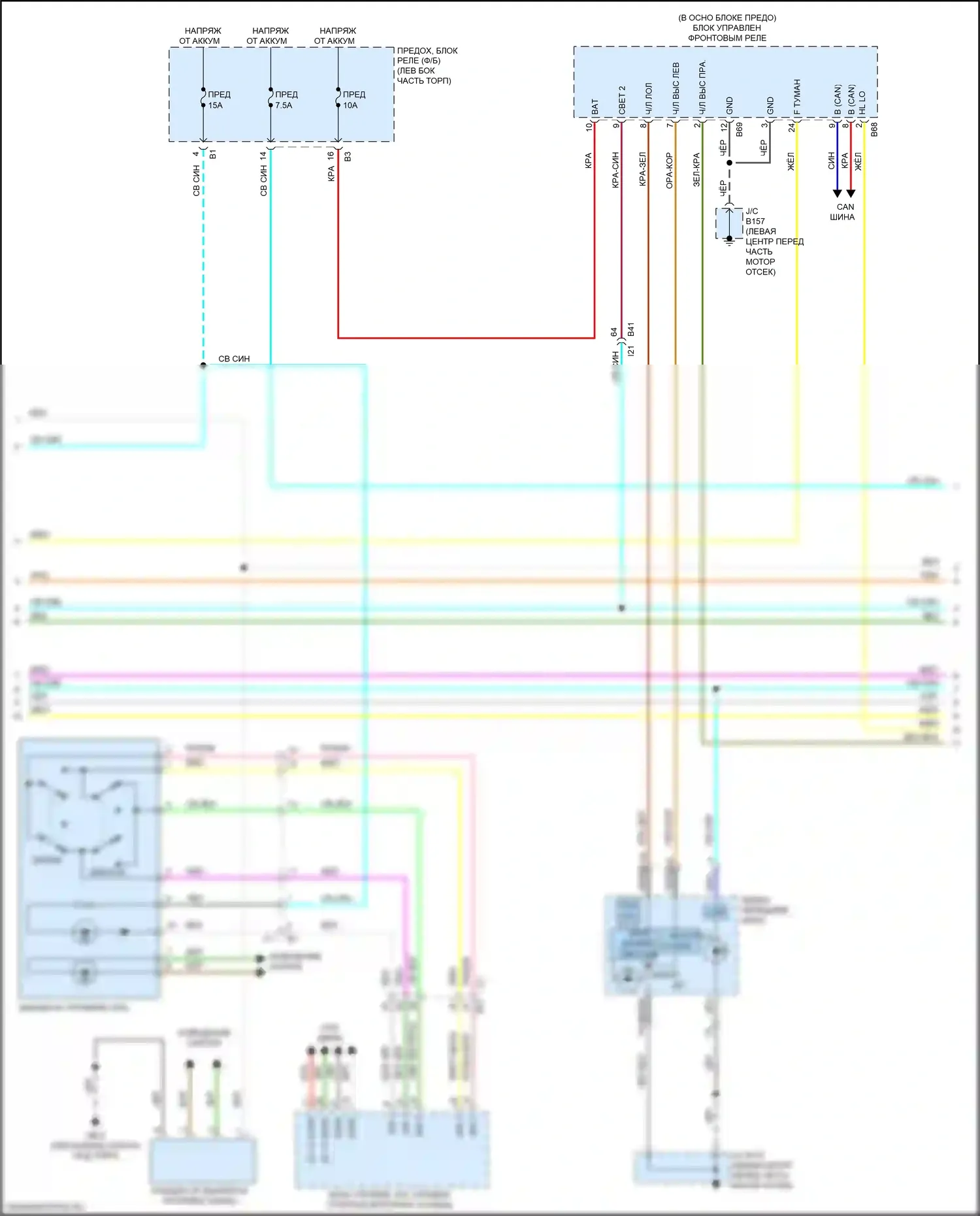 Outback Subaru BT (2019-2024): Электросхема фар (2 из 3) 