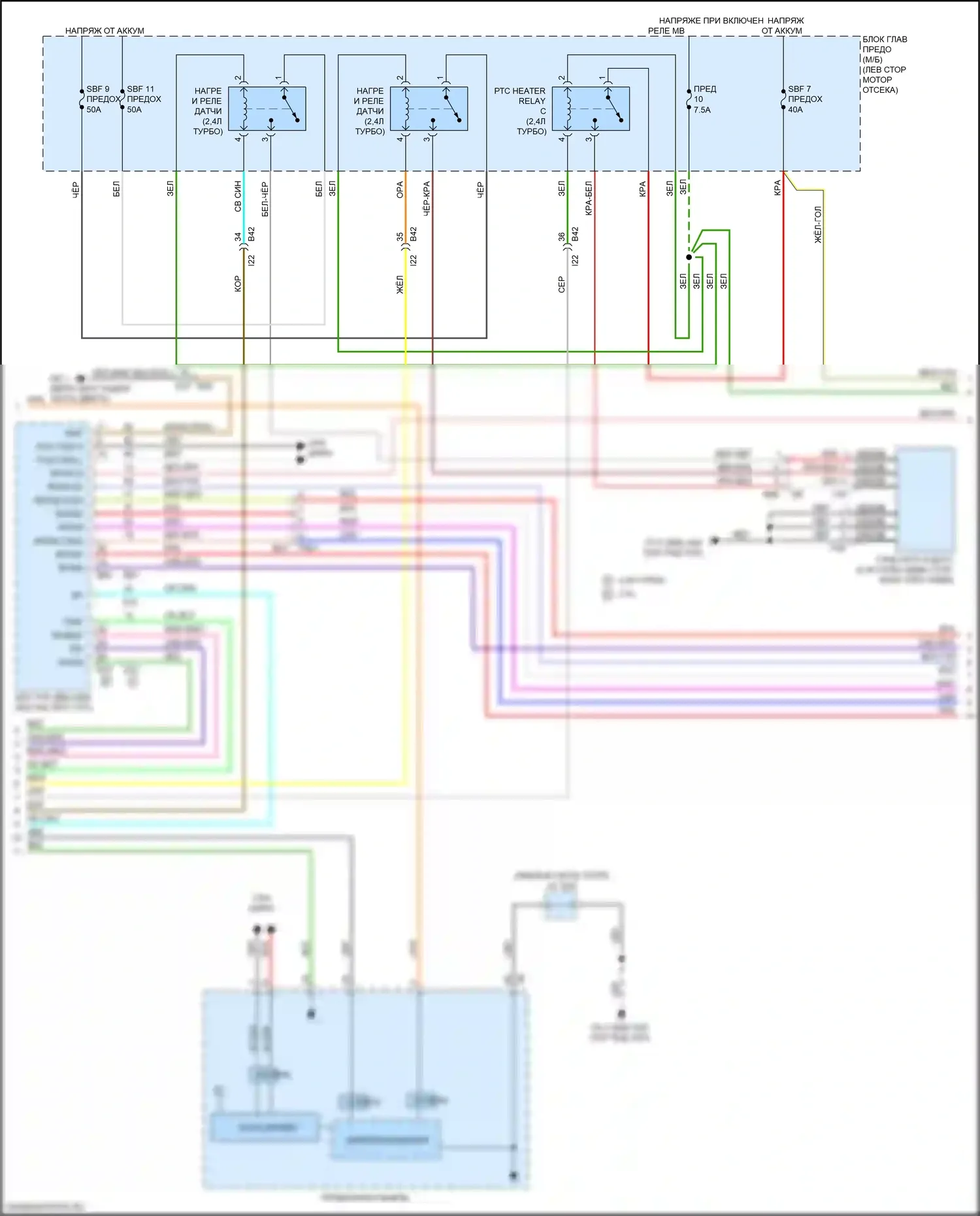 Outback Subaru BT (2019-2024): Электросхема климат контроля (3 из 4) 