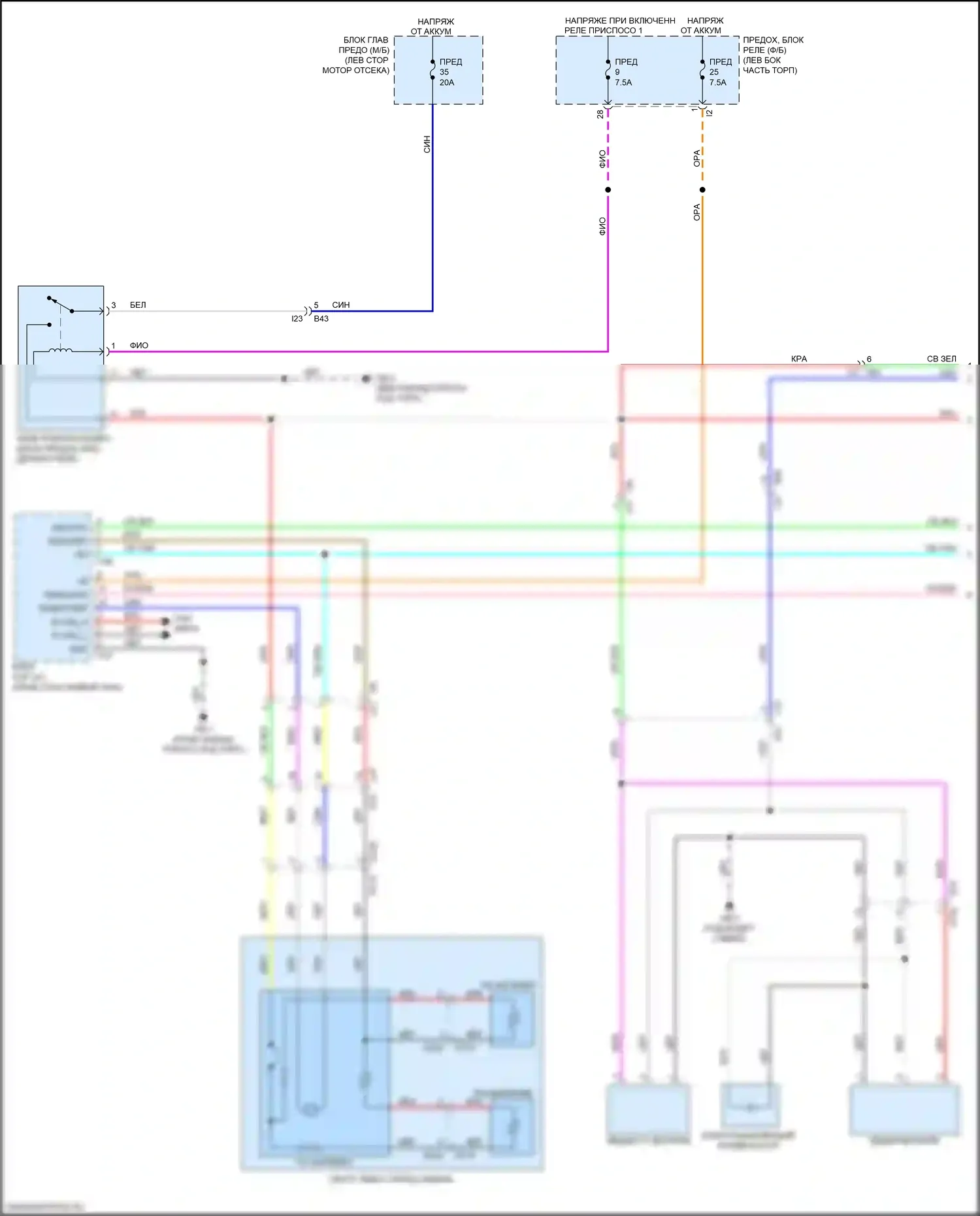 Outback Subaru BT (2019-2024): Электросхема передних обогреваемых сидений, с вентиляцией сидений (1 из 2) 