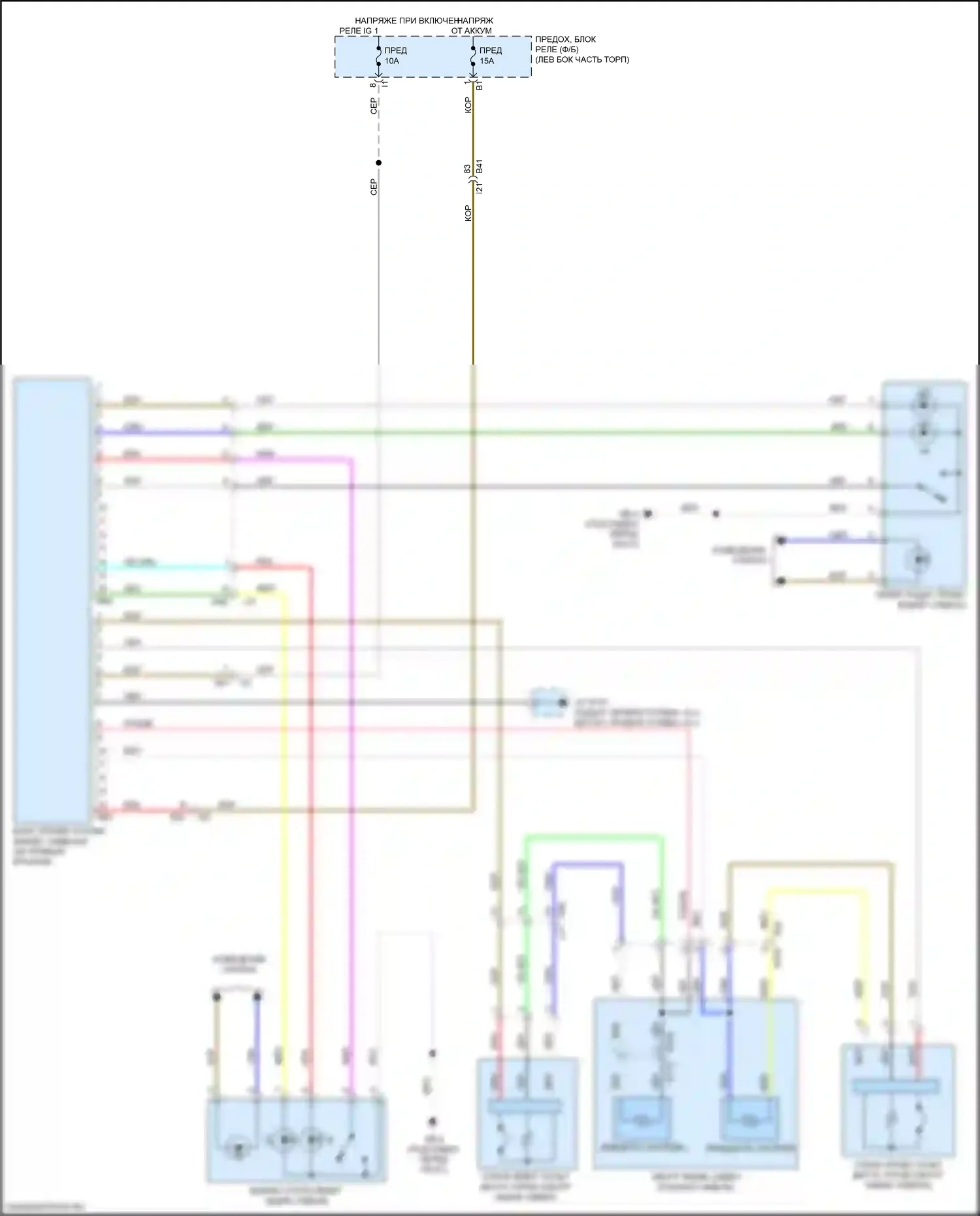 Outback Subaru BT (2019-2024): Электросхема задних обогреваемых сидений 