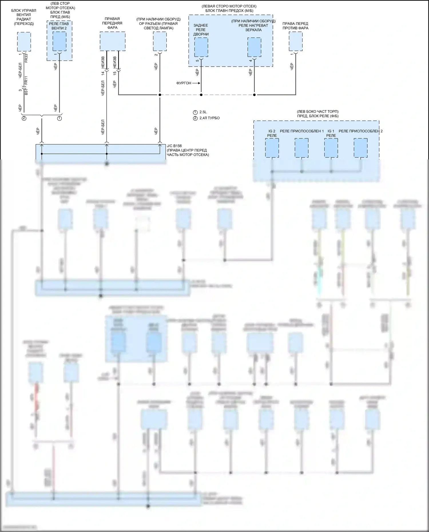 Outback Subaru BT (2019-2024): Электросхема точек подключения масс (1 из 5) 