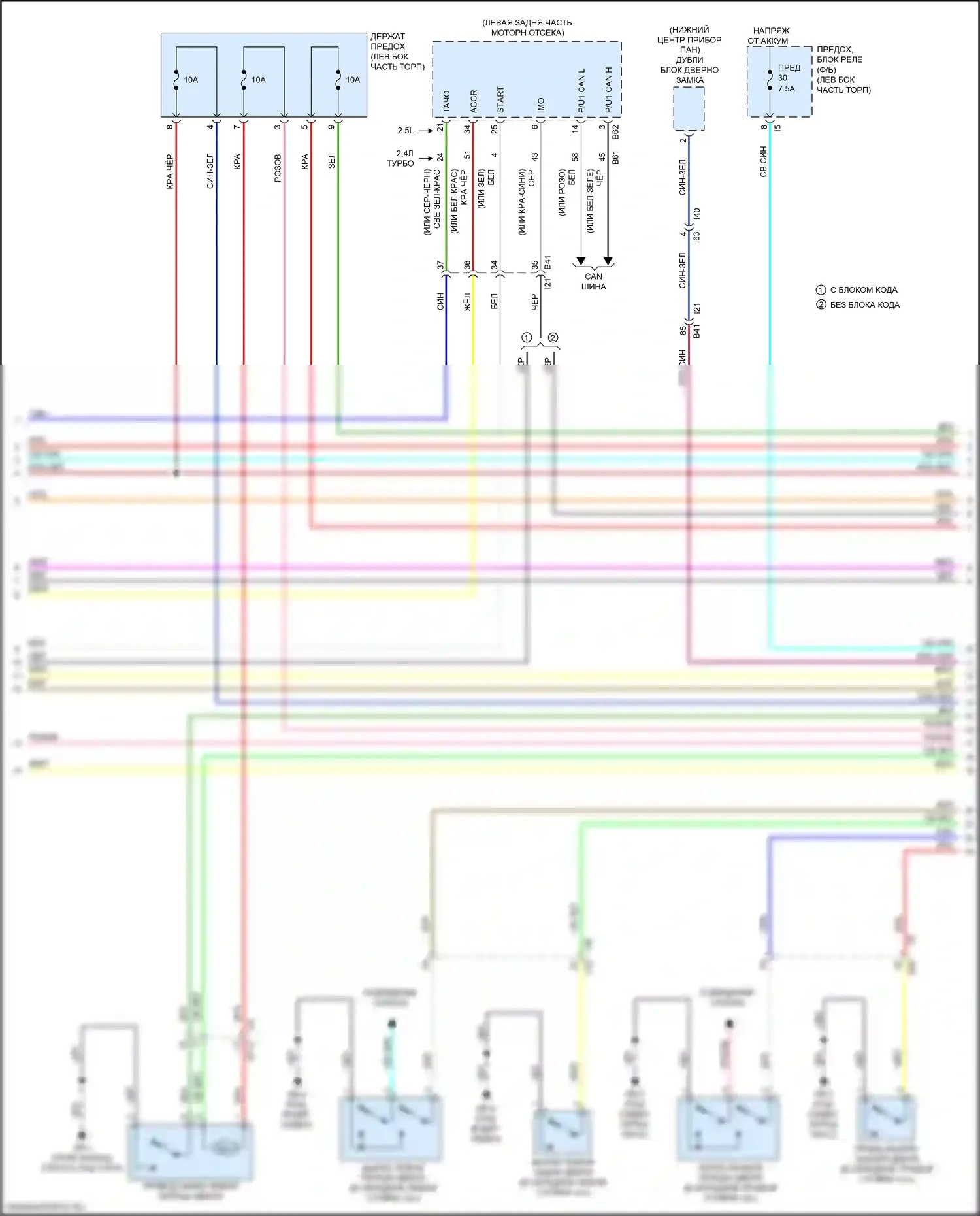 Outback Subaru BT (2019-2024): Электросхема центрального замка, с системой бесключевого доступа (2 из 6) 