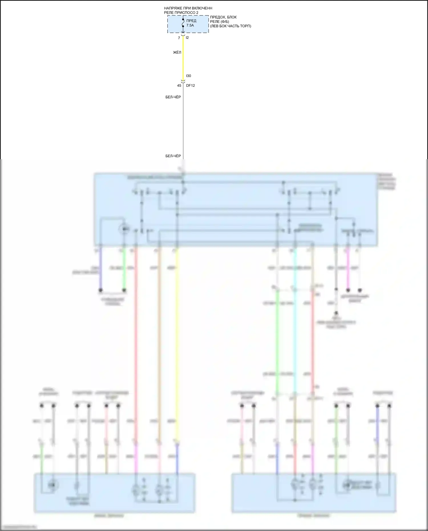 Outback Subaru BT (2019-2024): Электросхема силового зеркала 