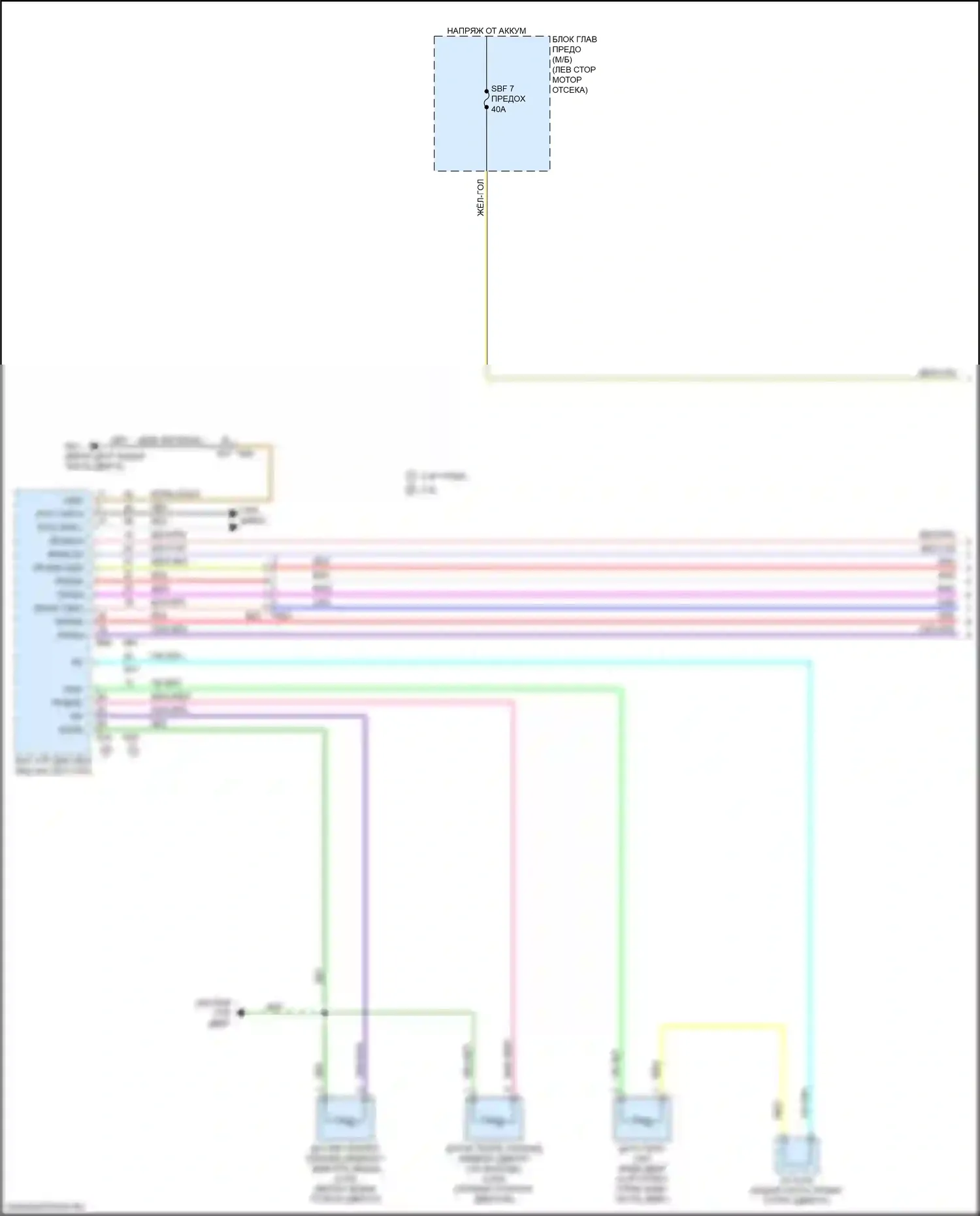 Outback Subaru BT (2019-2024): Электросхема вентилятора охлаждения (1 из 2) 