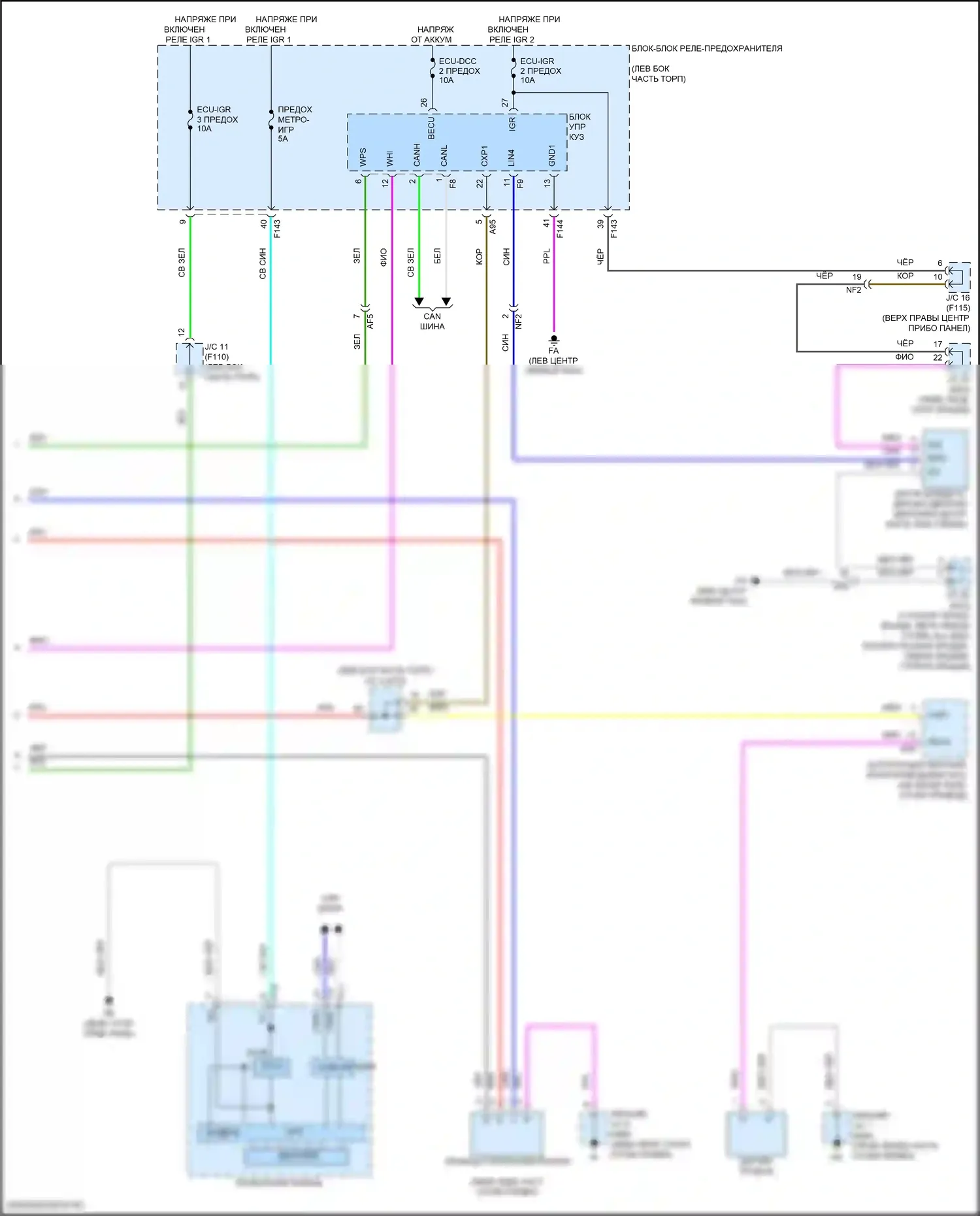 Solterra Subaru I (2022-2024): Дворники и омыватели электросхема (2 из 2) 