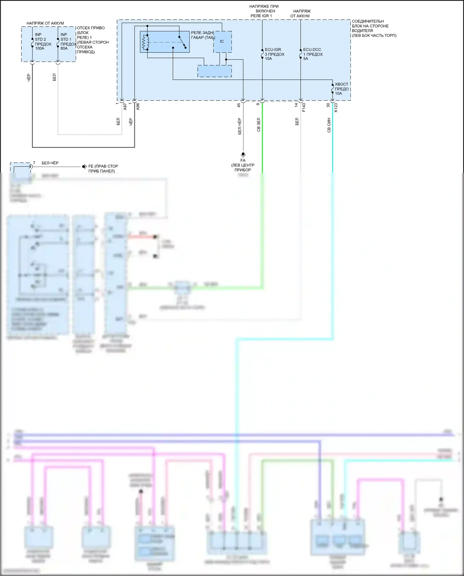 Solterra Subaru I (2022-2024): Электросхема фар и фонарей (2 из 3) 