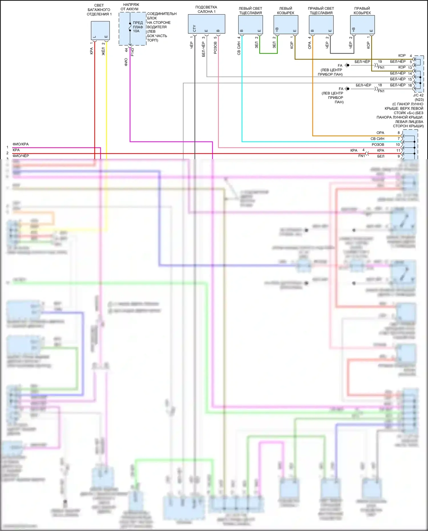 Solterra Subaru I (2022-2024): Электросхема освещения салона (2 из 2) 