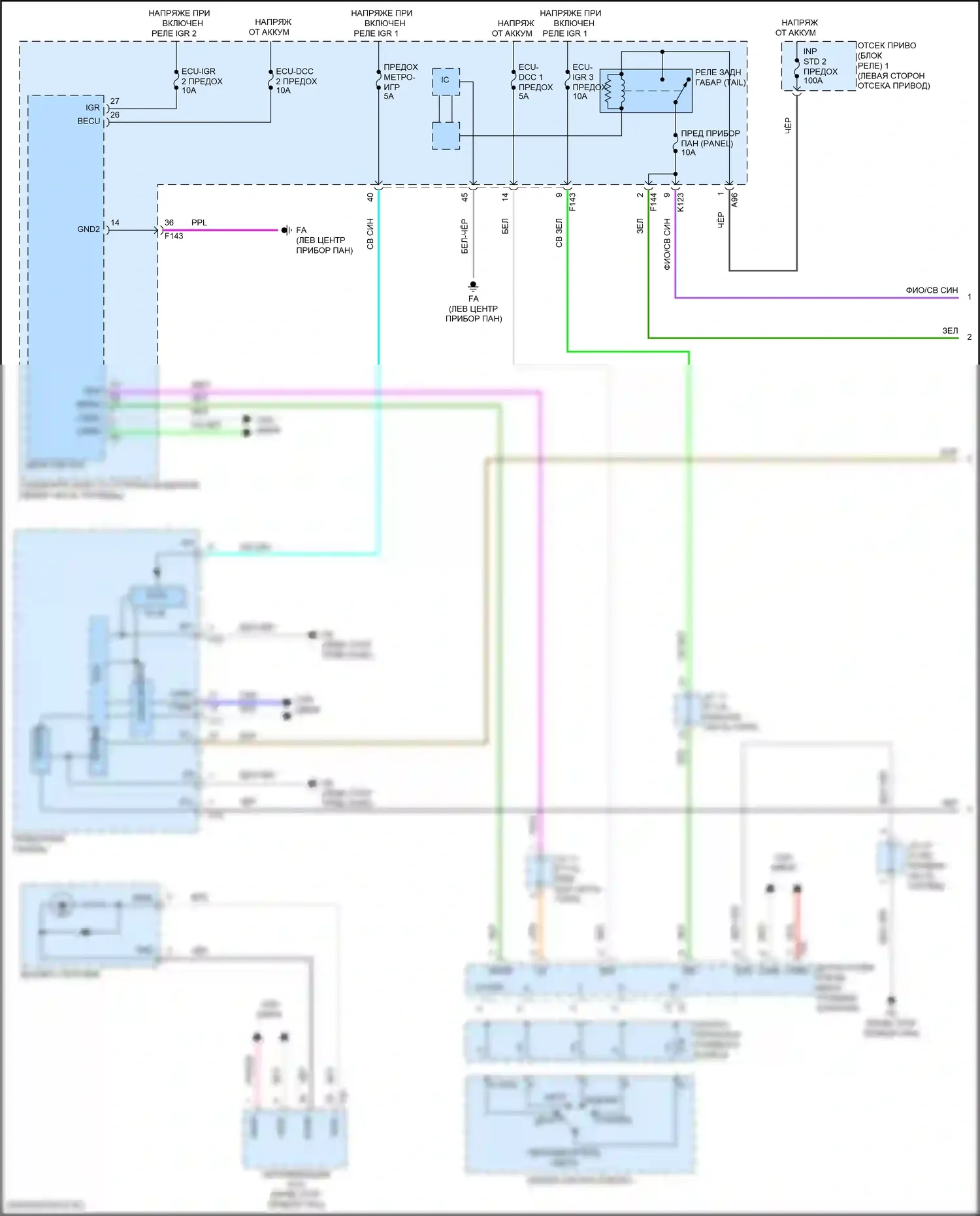 Solterra Subaru I (2022-2024): Электросхема подсветки приборной панели (1 из 3) 