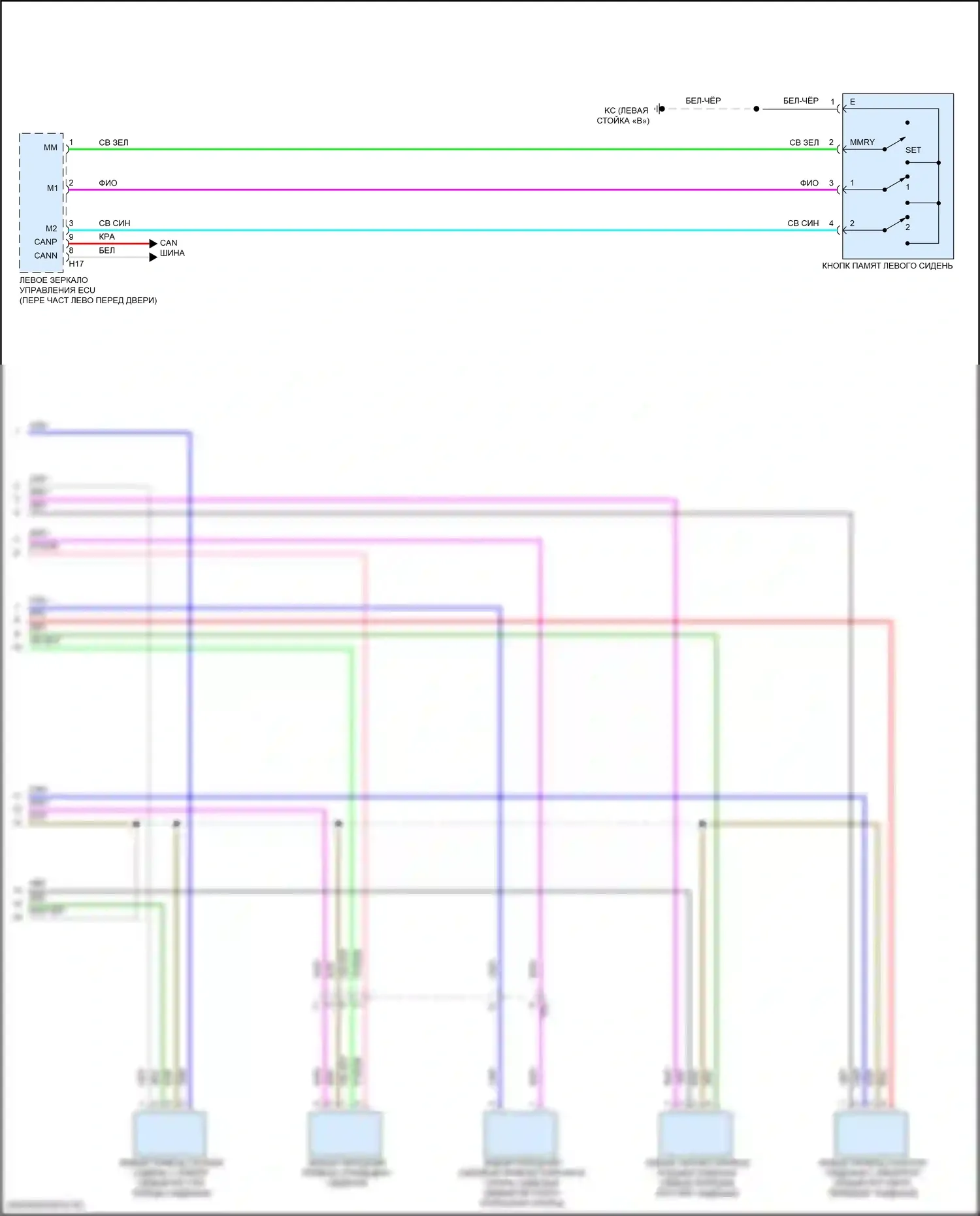 Solterra Subaru I (2022-2024): Электросхема сиденья памяти (2 из 2) 