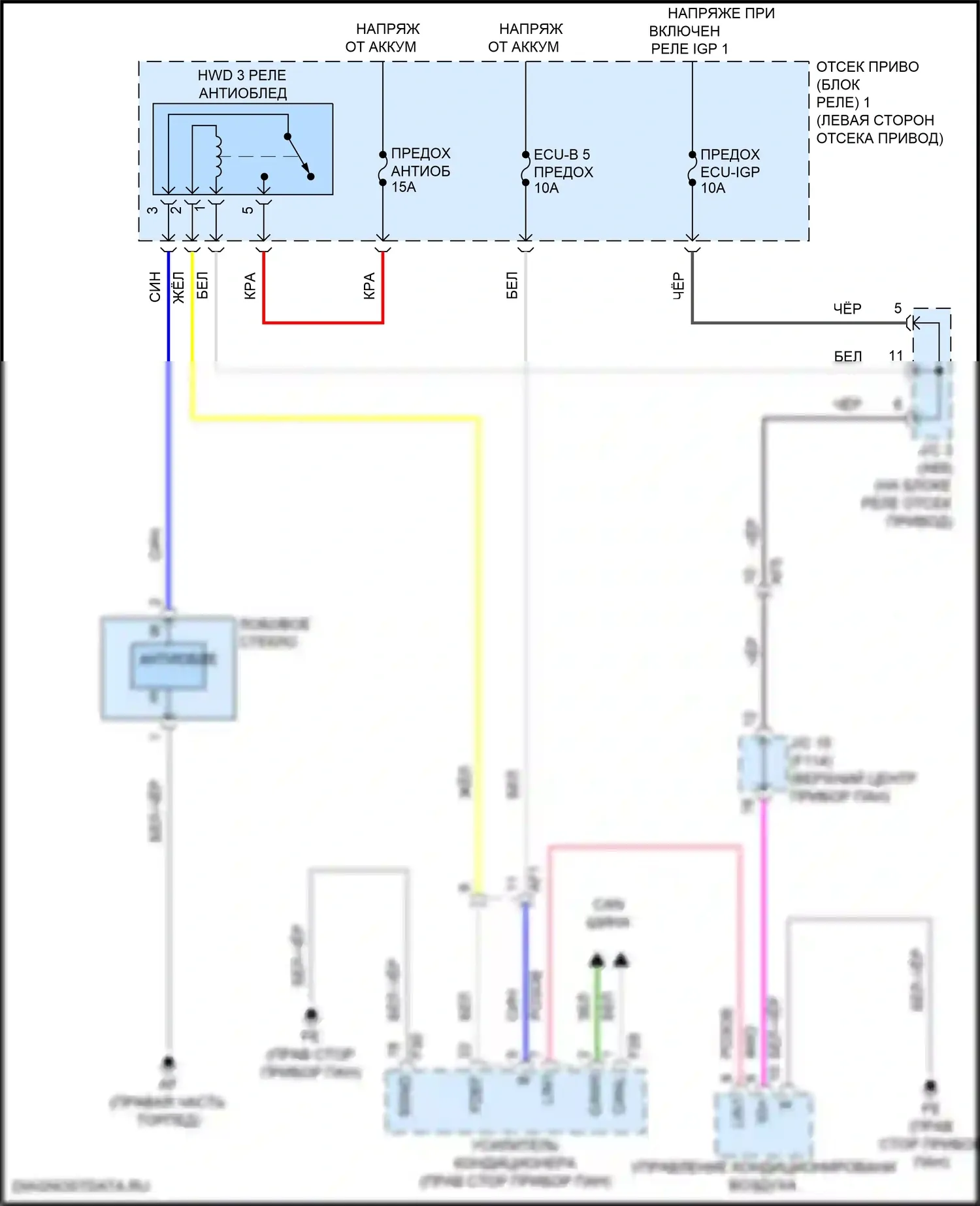 Solterra Subaru I (2022-2024): Электросхема переднего антиобледенителя 