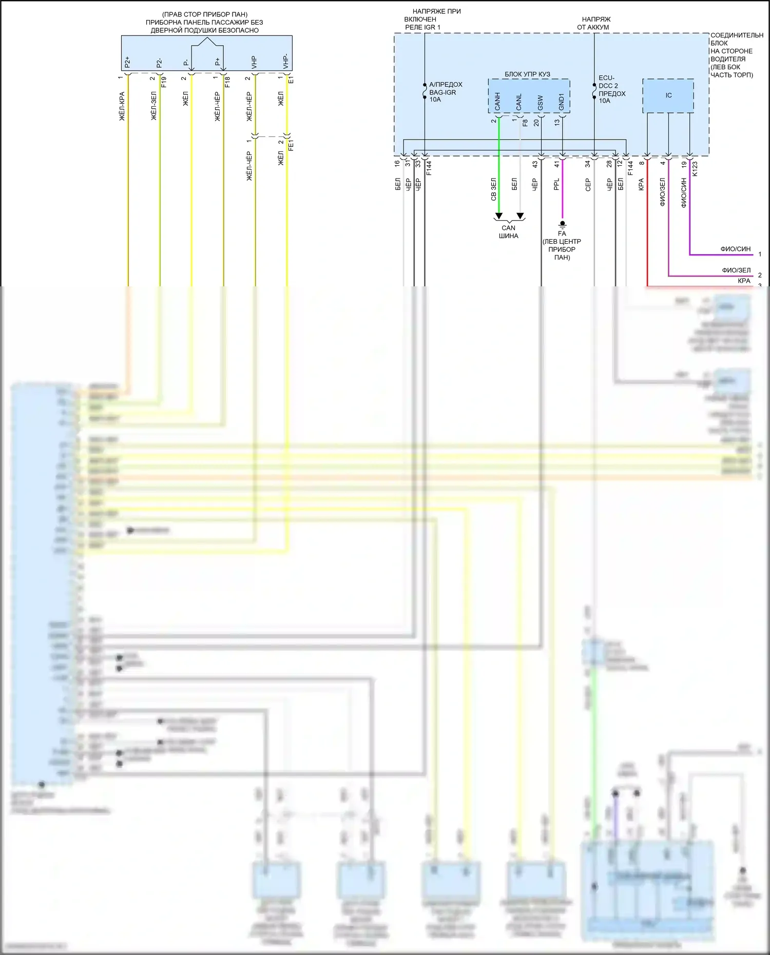 Solterra Subaru I (2022-2024): Электросхема подушек безопасности (1 из 3) 