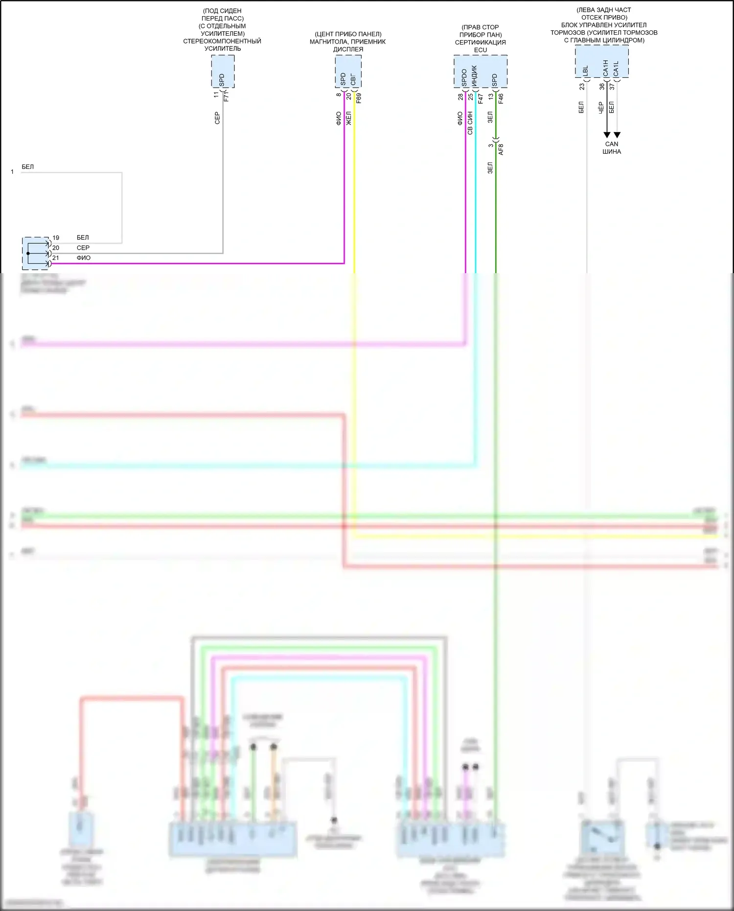 Solterra Subaru I (2022-2024): Электросхема приборной панели (2 из 3) 