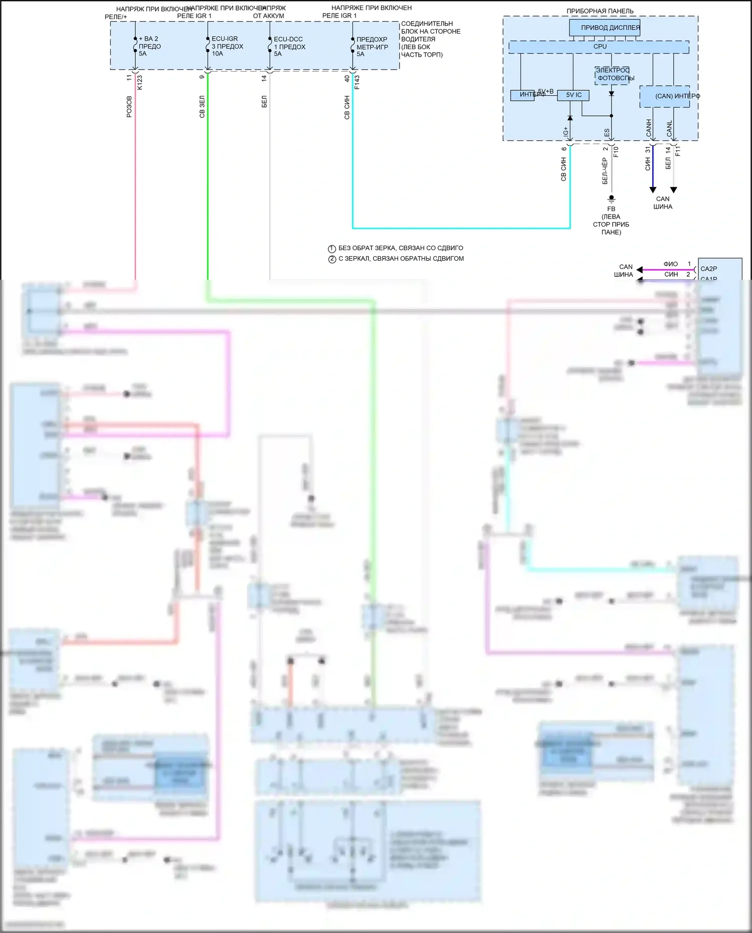 Solterra Subaru I (2022-2024): Электросхема мониторинга в слепой зоне 