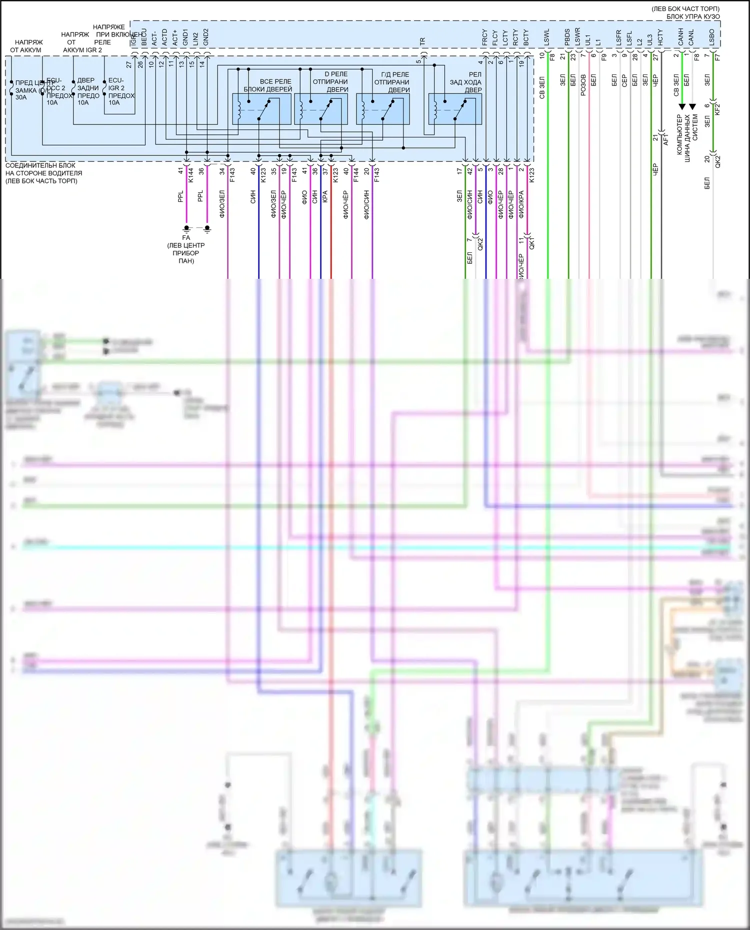 Solterra Subaru I (2022-2024): Электросхема центрального замка, с интеллектуальной системой ключей (2 из 5) 