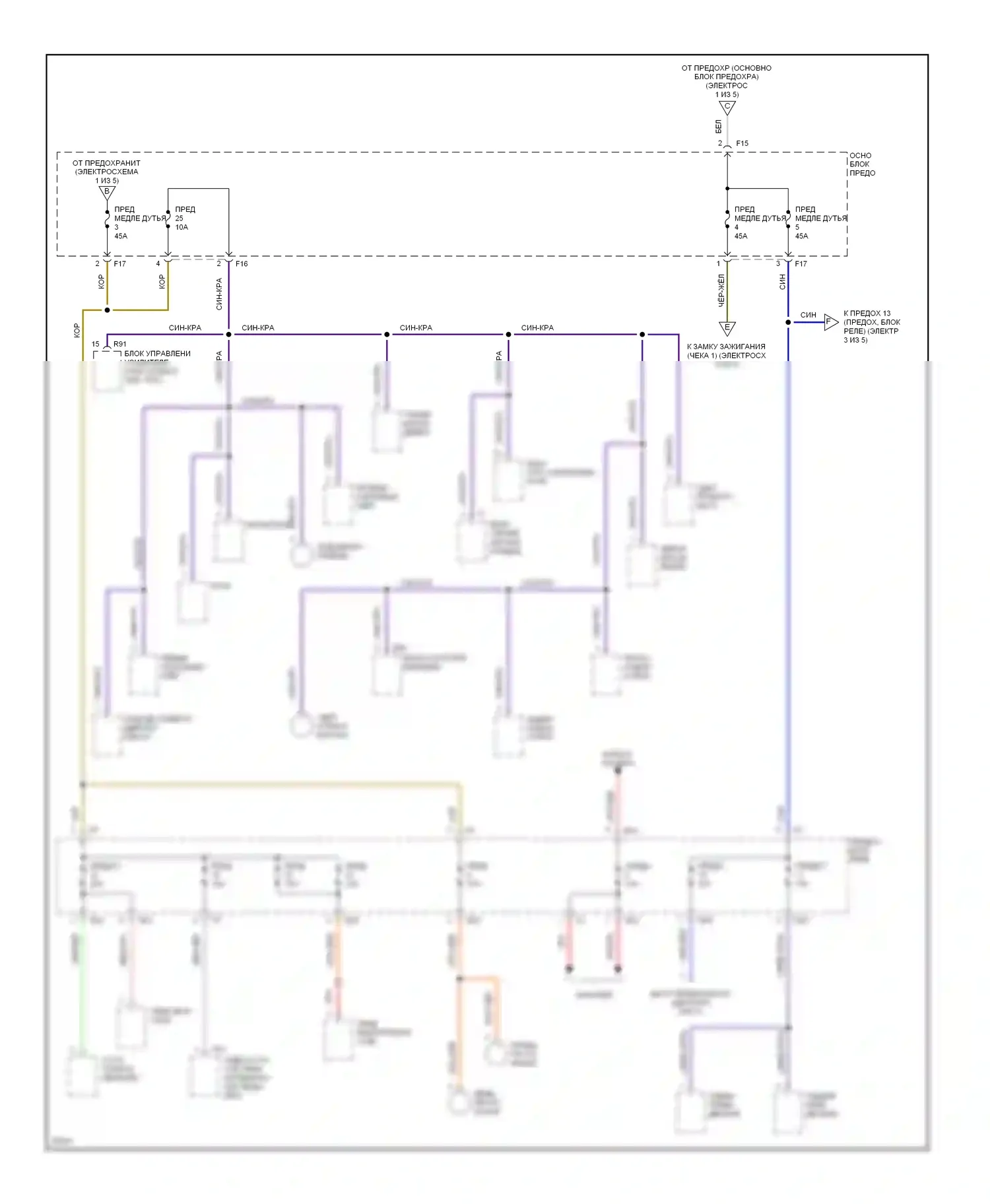 SVX Subaru I (1991-1997): Электросхема блока предохранителей реле (2 из 5) 