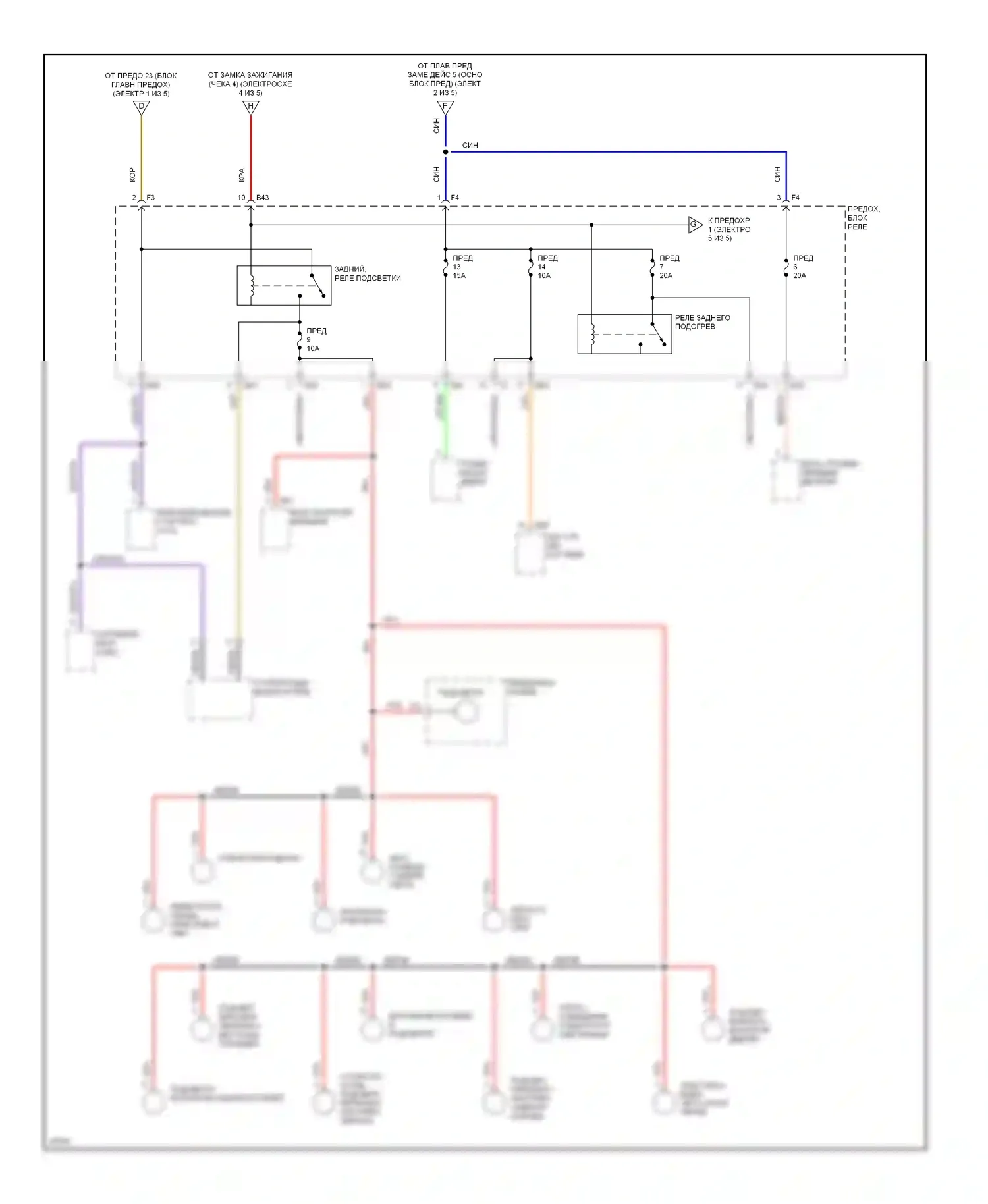 SVX Subaru I (1991-1997): Электросхема блока предохранителей реле (3 из 5) 