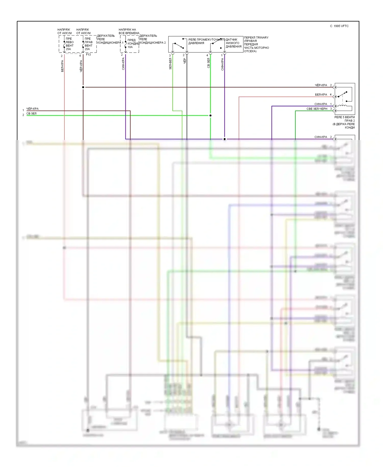 SVX Subaru I (1991-1997): Электросхема кондиционера (2 из 2) 