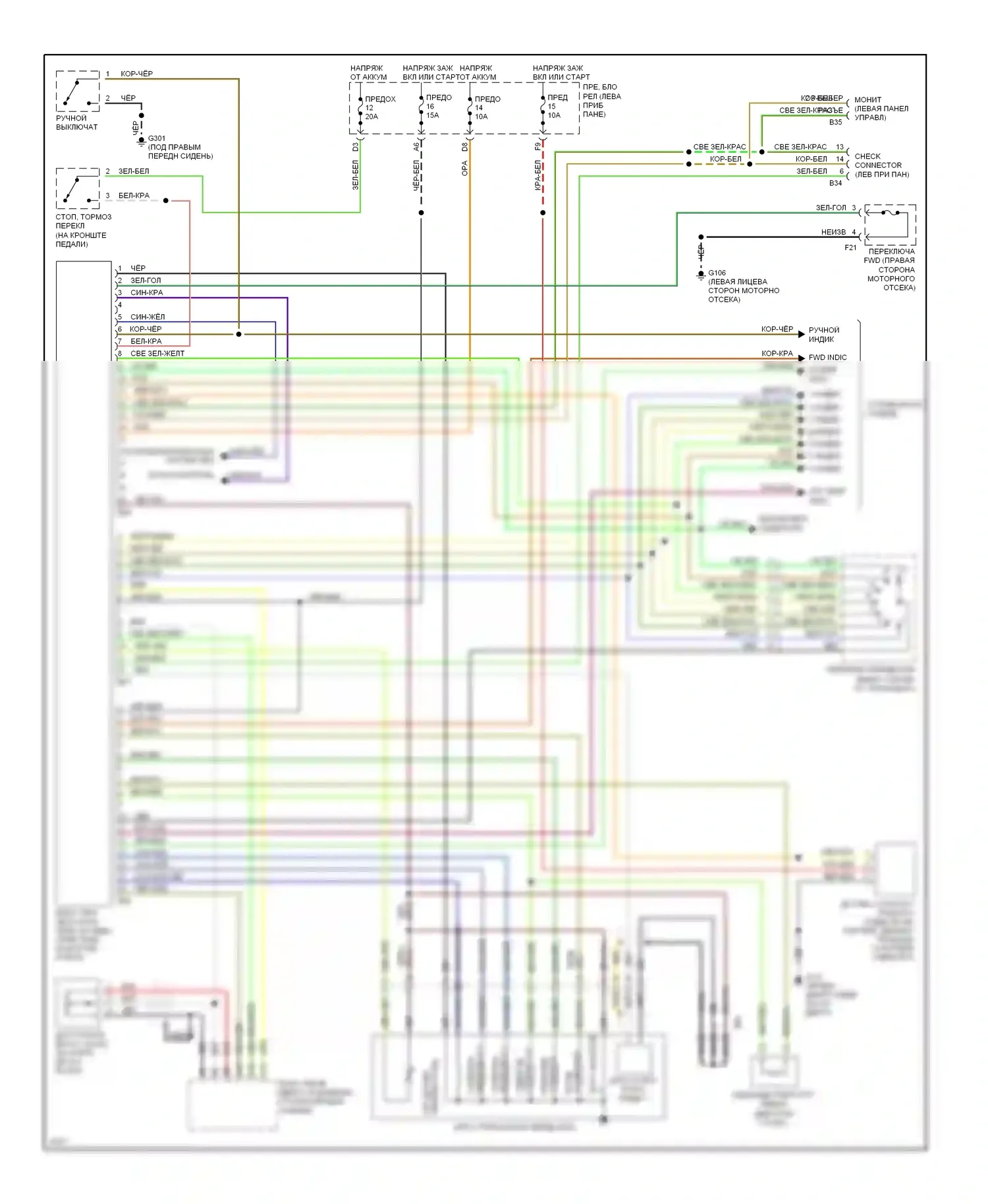SVX Subaru I (1991-1997): Электросхема коробки передач 