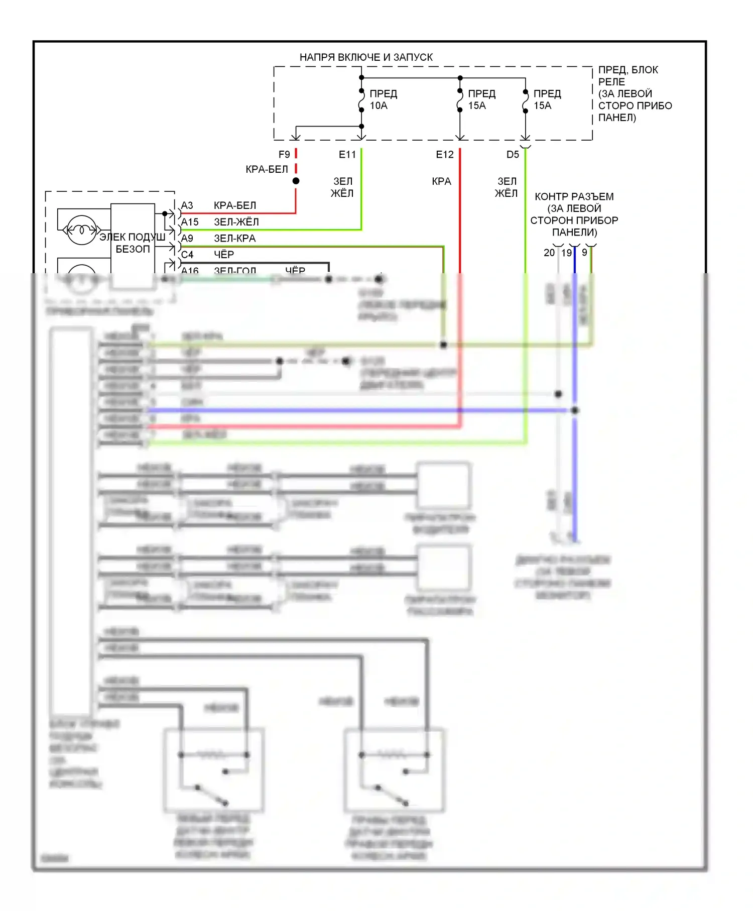 SVX Subaru I (1991-1997): Электросхема подушек безопасности 