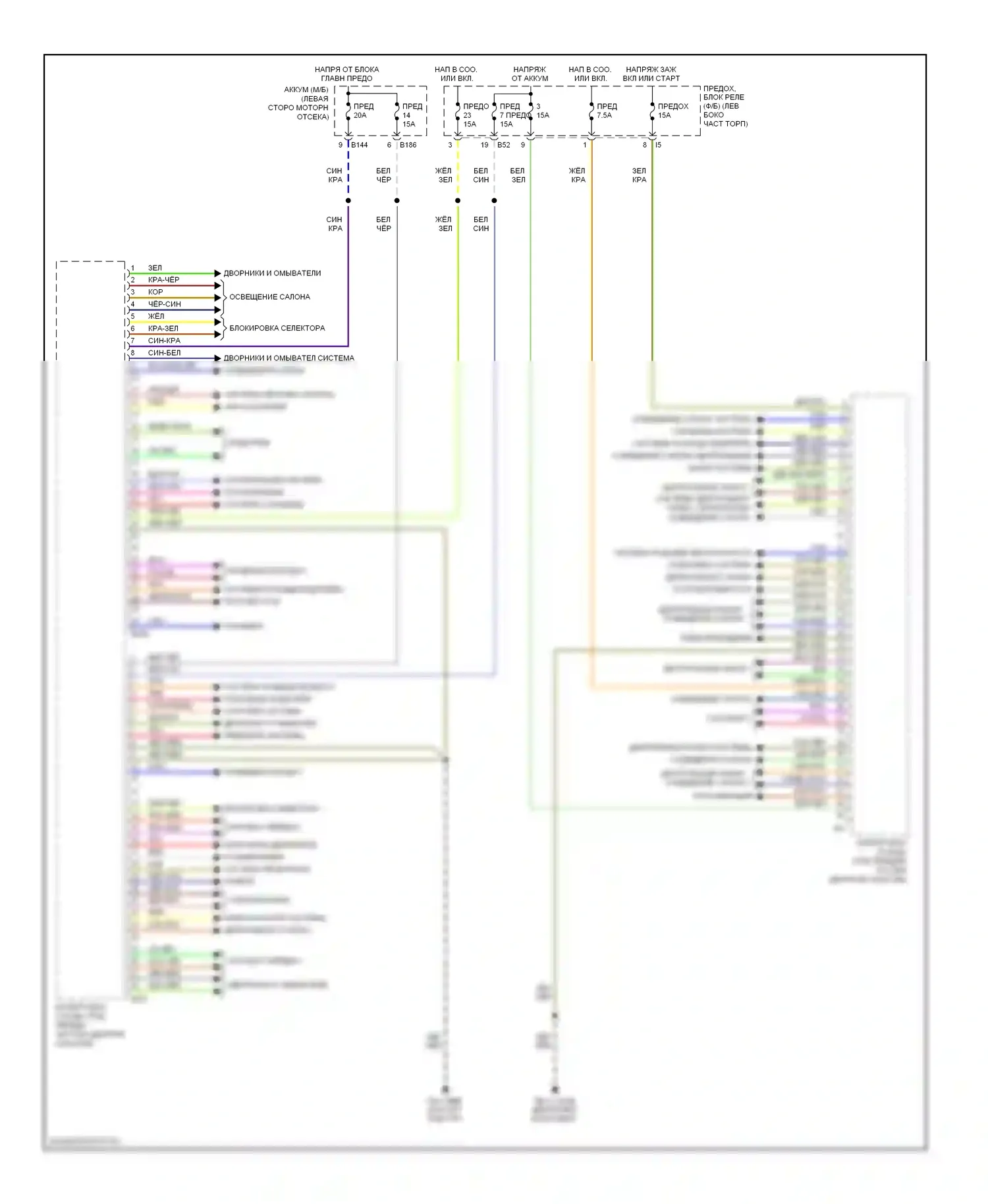 Tribeca Subaru WX рестайлинг (2007-2014): Электросхема блоков управления кузовом 