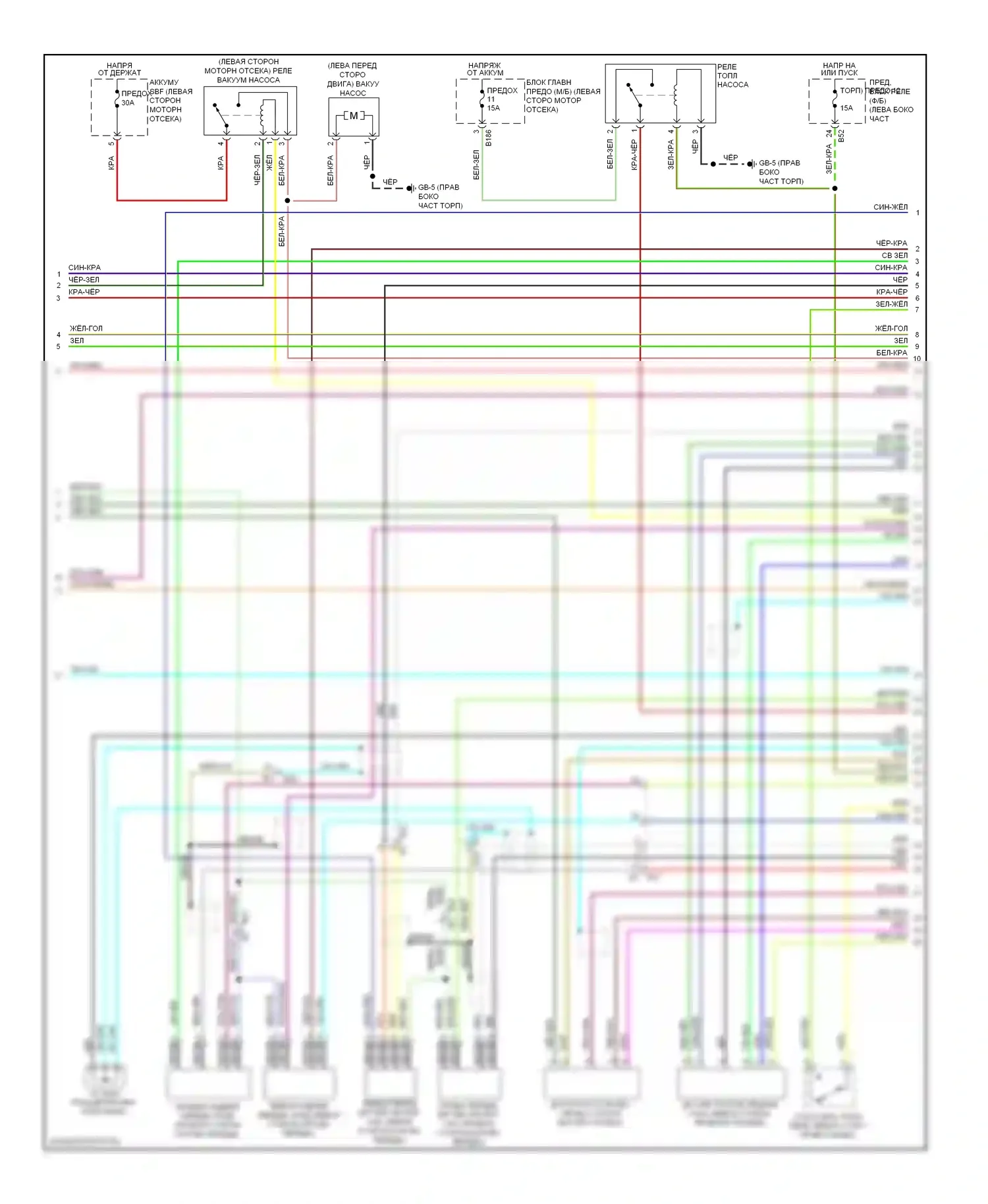 Tribeca Subaru WX рестайлинг (2007-2014): Электросхема двигателя 3.6л (4 из 5) 