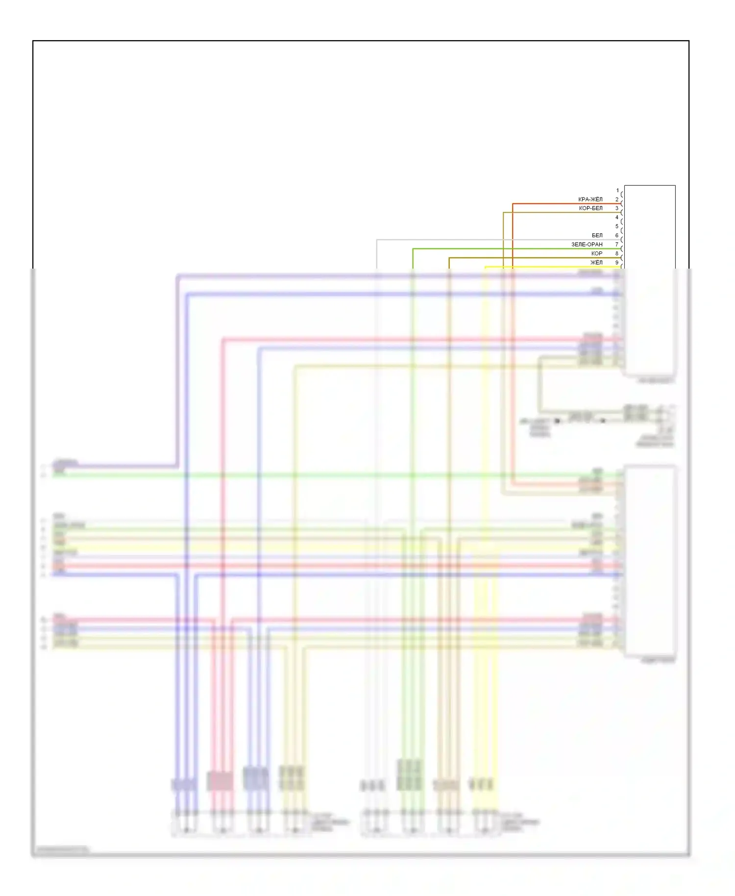 Tribeca Subaru WX рестайлинг (2007-2014): Базовая магнитола электросхема с магнитолой xm (2 из 2) 