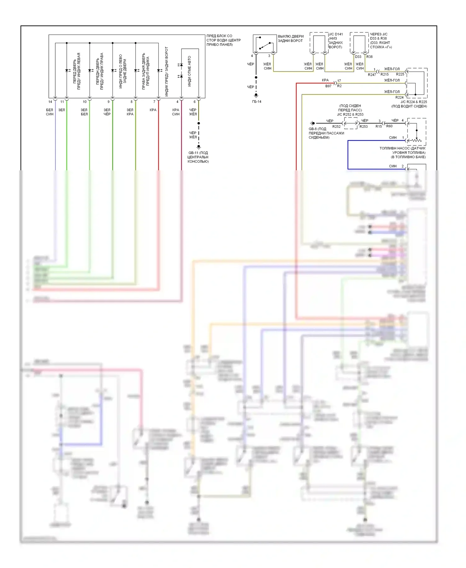 Tribeca Subaru WX рестайлинг (2007-2014): Электросхема приборной панели (2 из 2) 