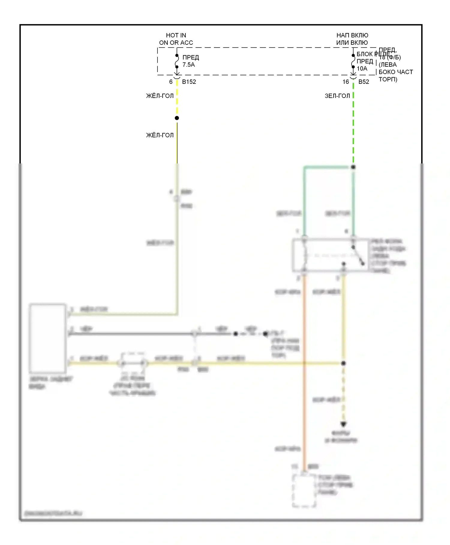 Tribeca Subaru WX рестайлинг (2007-2014): Автоматическая электросхема дневного/ночного зеркала, без дисплея заднего вида 