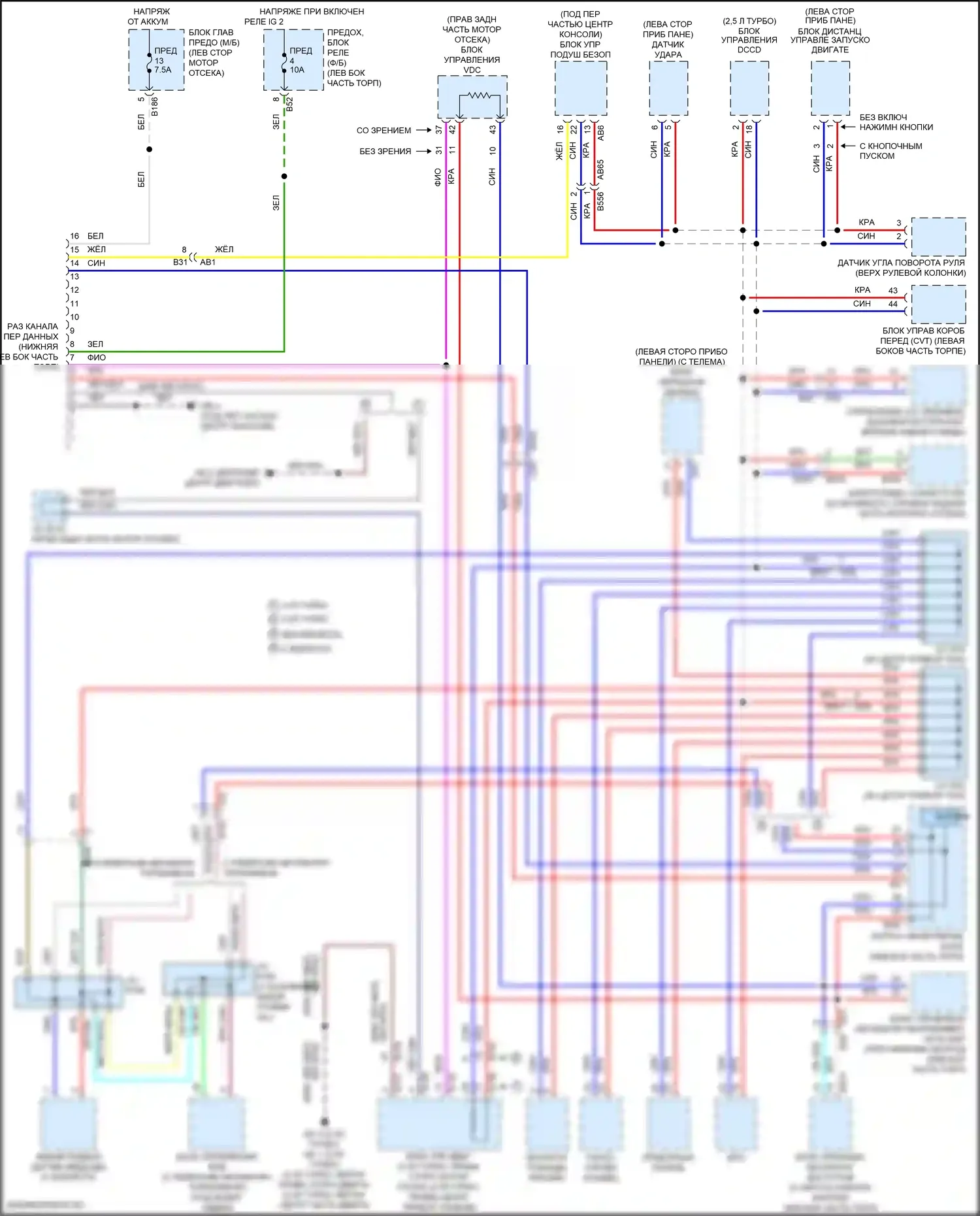 WRX STI Subaru VA рестайлинг (2016-2021): Can шина электросхема 