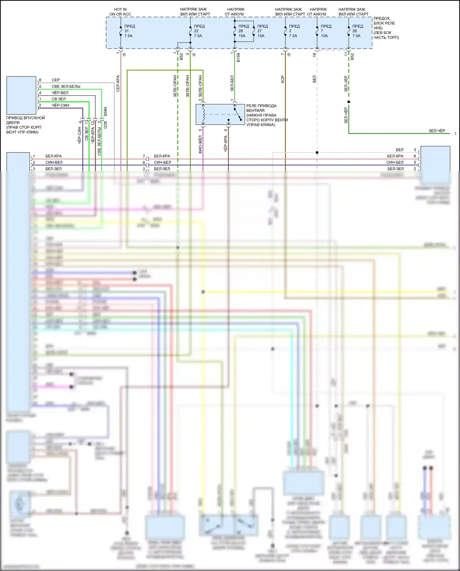 WRX STI Subaru VA рестайлинг (2016-2021): Электросхема климат контроля (1 из 2) 