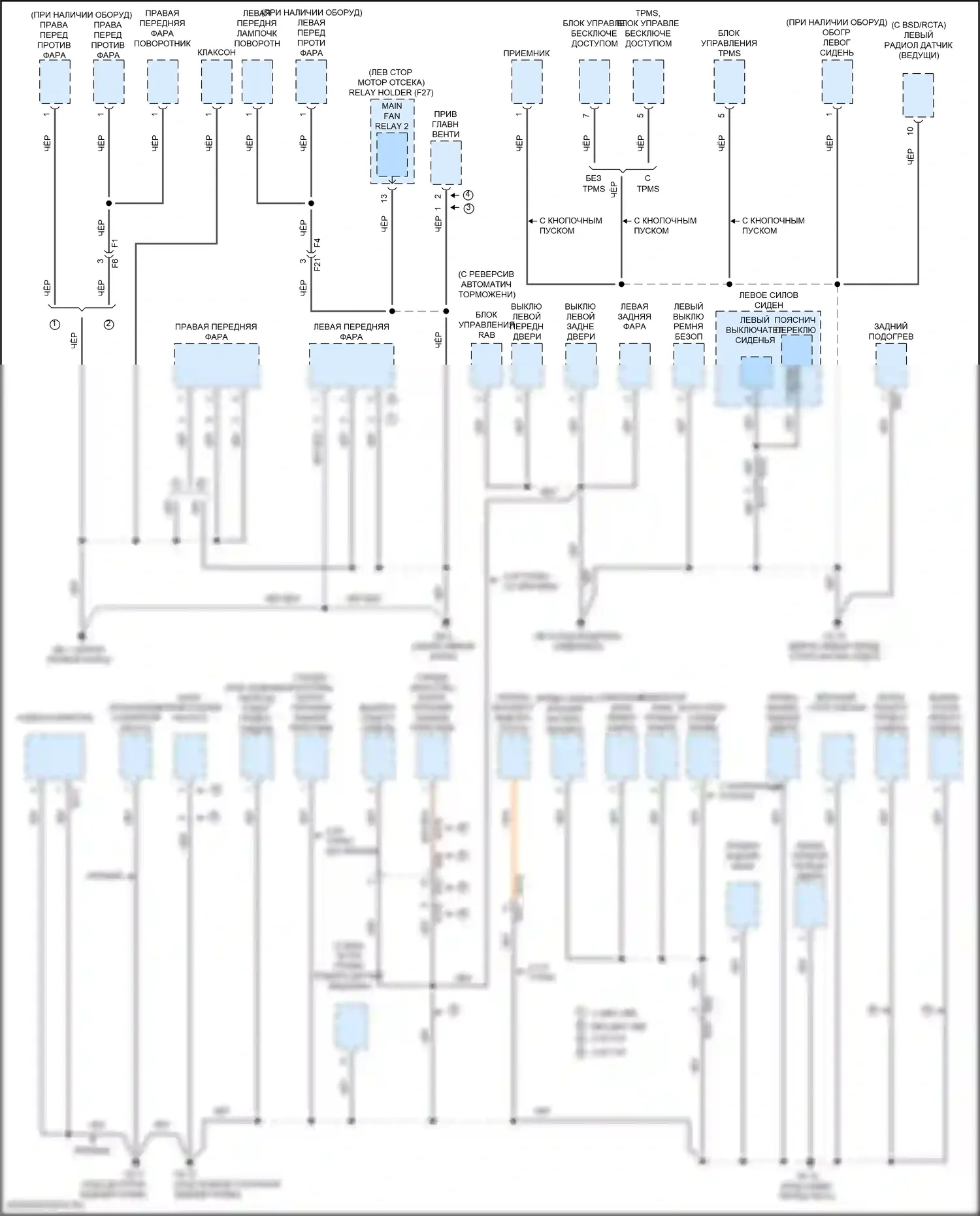 WRX STI Subaru VA рестайлинг (2016-2021): Электросхема точек подключения масс (1 из 4) 