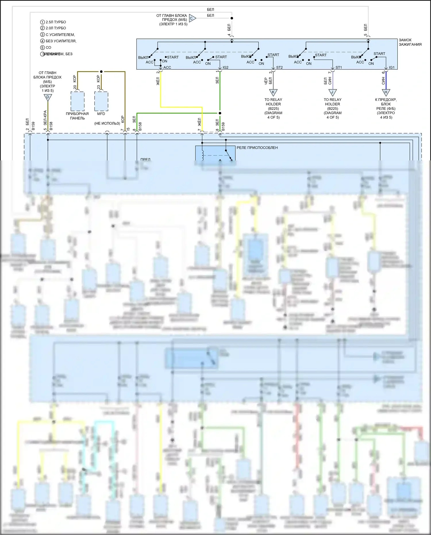 WRX Subaru VA рестайлинг (2016-2021): Электросхема блока предохранителей реле, без включения кнопки (3 из 5) 