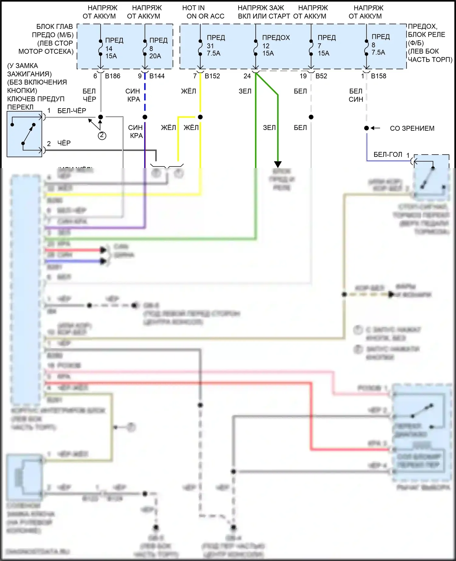 WRX Subaru VA рестайлинг (2016-2021): Электросхема блокировки селектора 