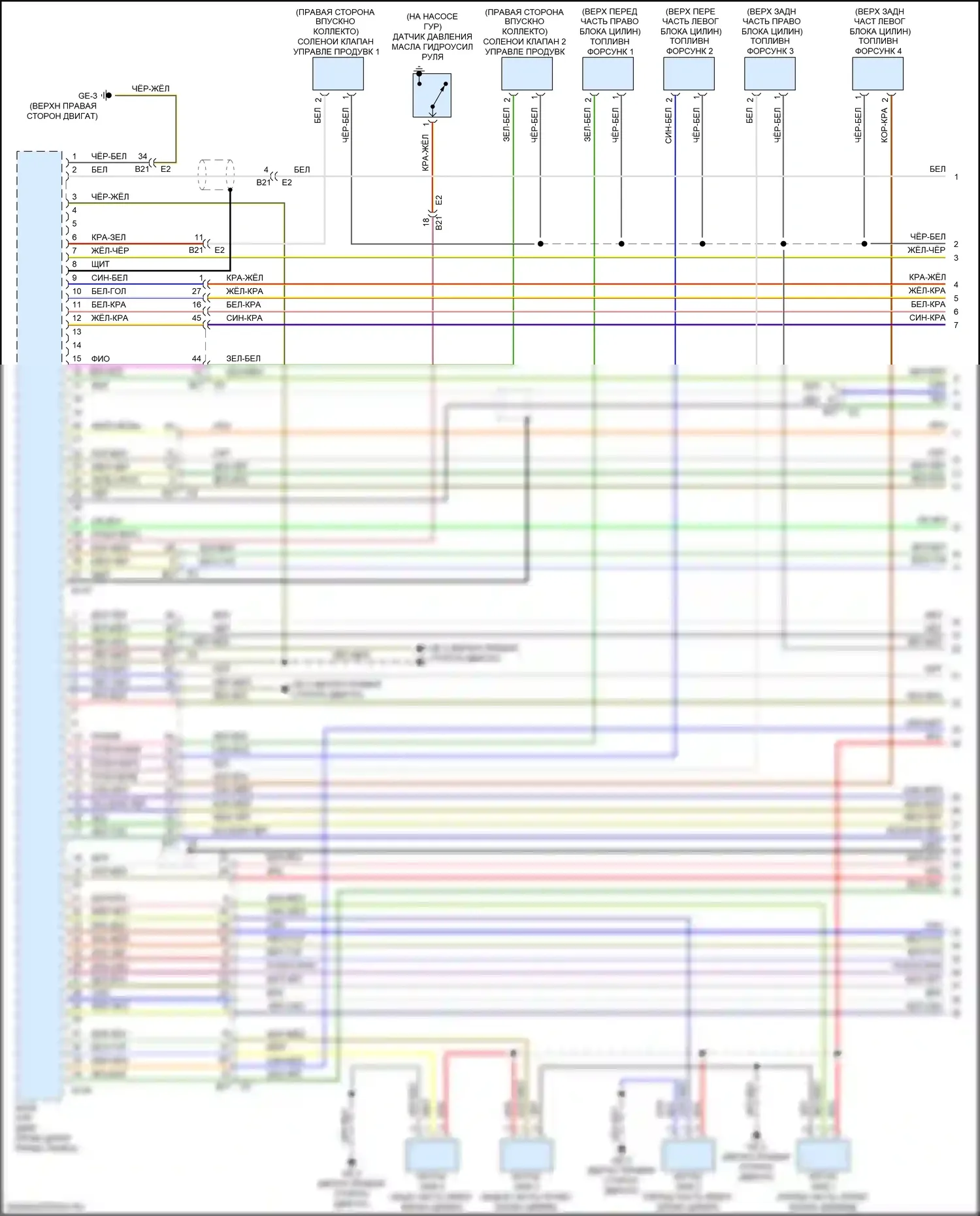 WRX Subaru VA рестайлинг (2016-2021): Электросхема двигателя 2.5л турбо (1 из 7) 