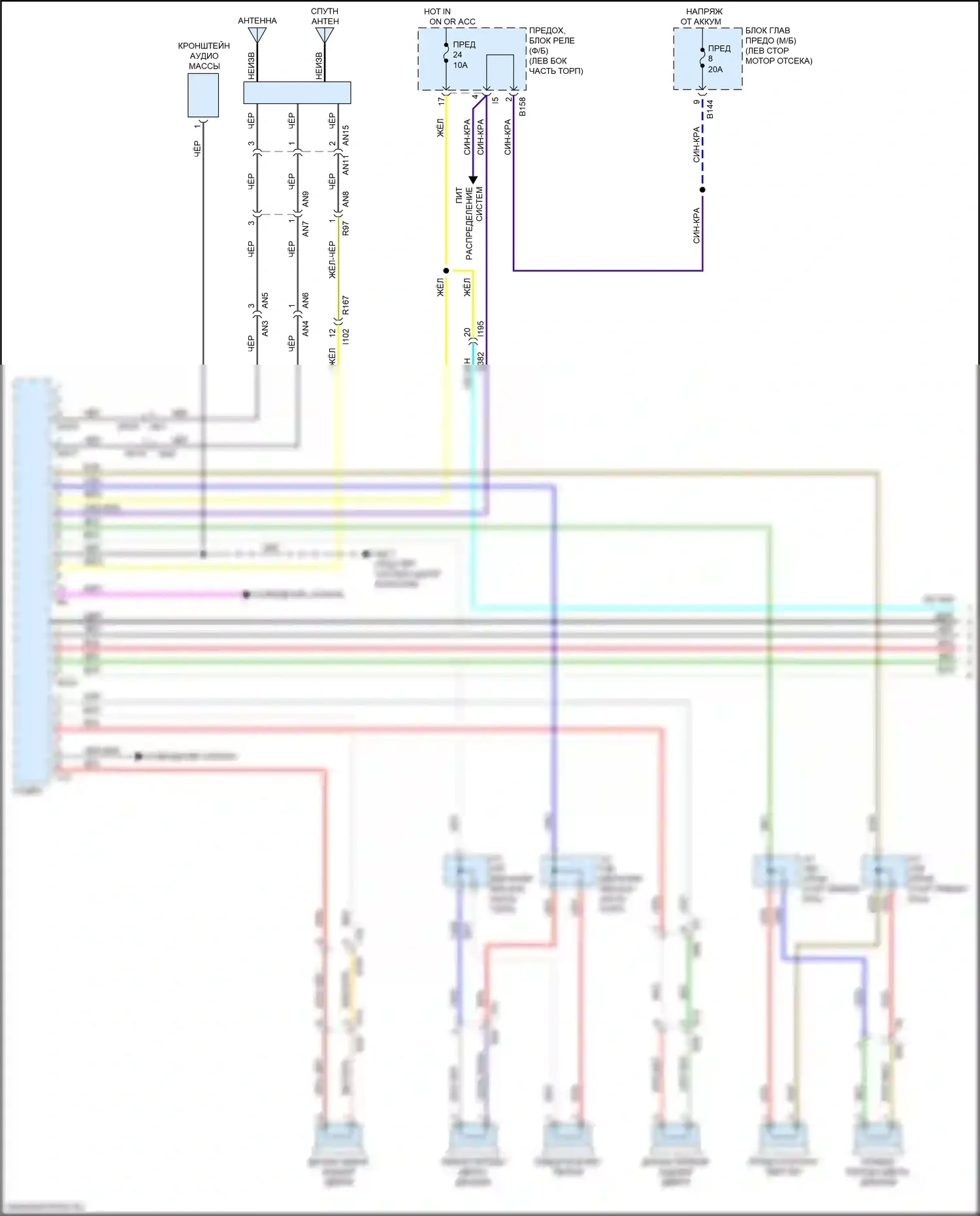 WRX Subaru VA рестайлинг (2016-2021): Электросхема магнитолы, 6,2-дюймовый дисплей (1 из 3) 