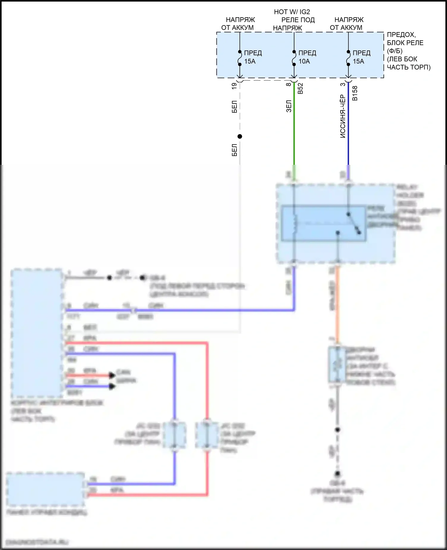 WRX Subaru VA рестайлинг (2016-2021): Электросхема антиобледенителя дворника 