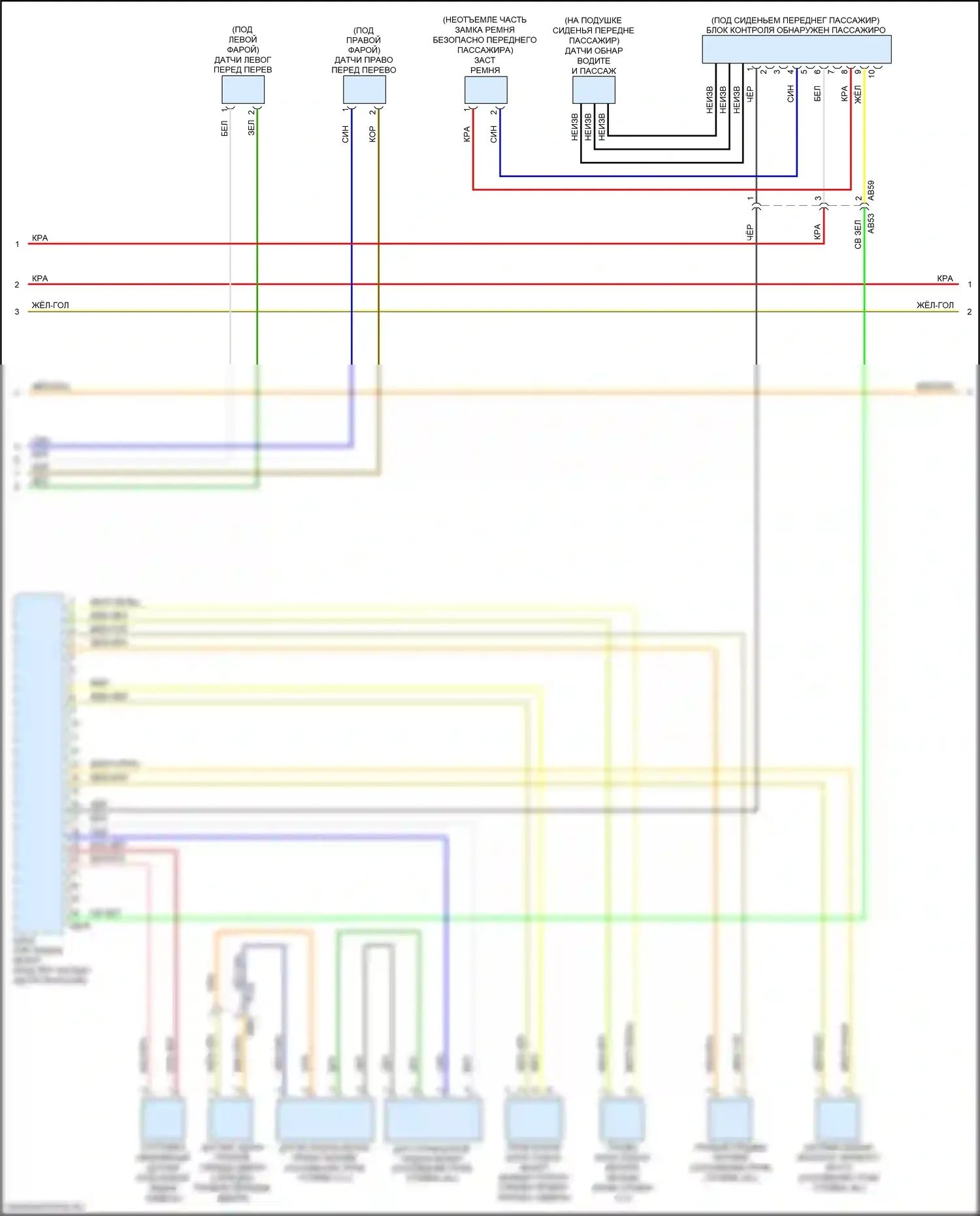 WRX Subaru VA рестайлинг (2016-2021): Электросхема подушек безопасности (2 из 3) 